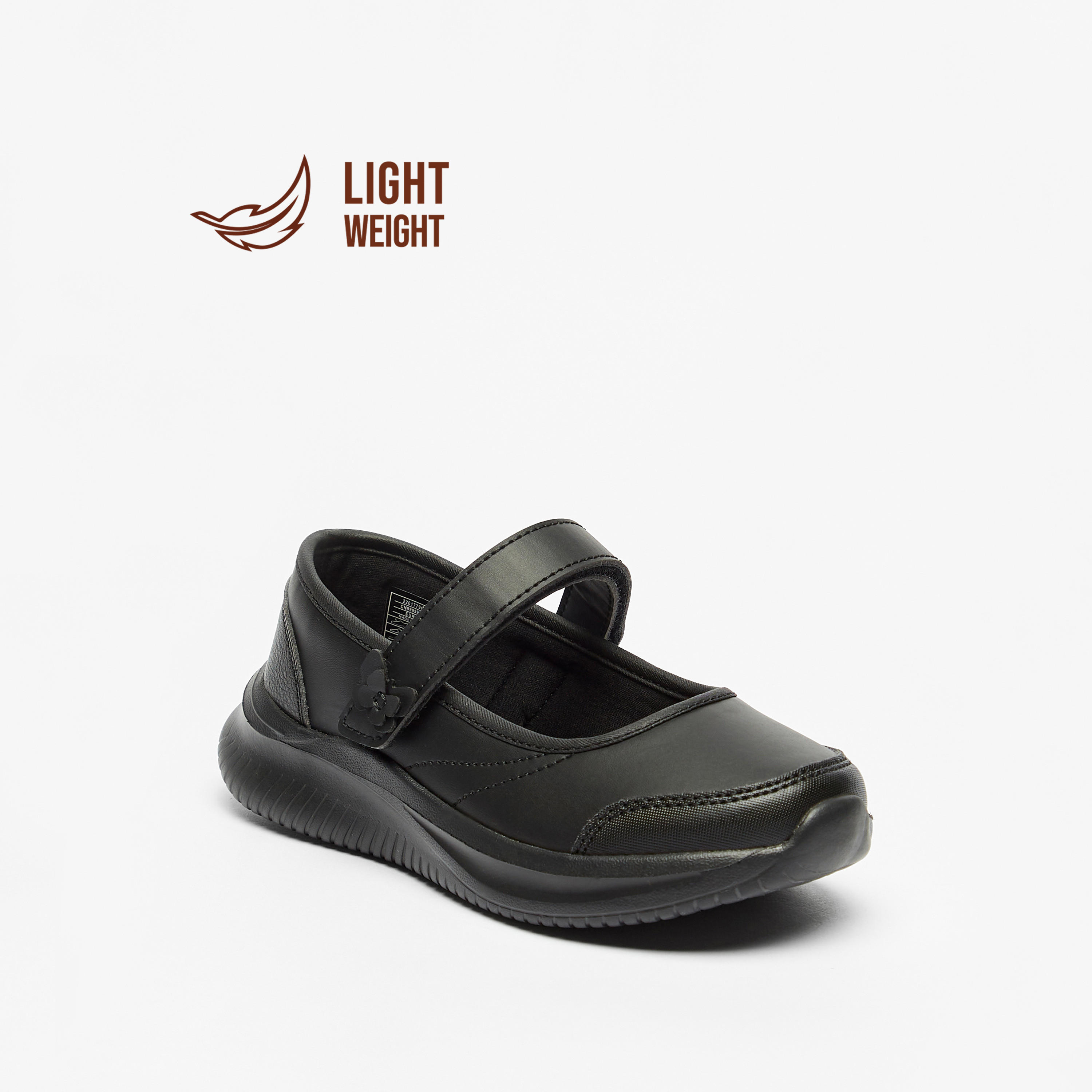 Dash Solid Mary Jane Shoes with Hook and Loop Closure-girls-shoes-schoolshoes-image-1
