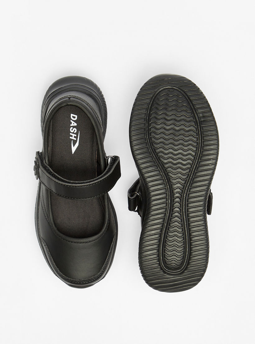 Dash Solid Mary Jane Shoes with Hook and Loop Closure-girls-shoes-schoolshoes-image-4