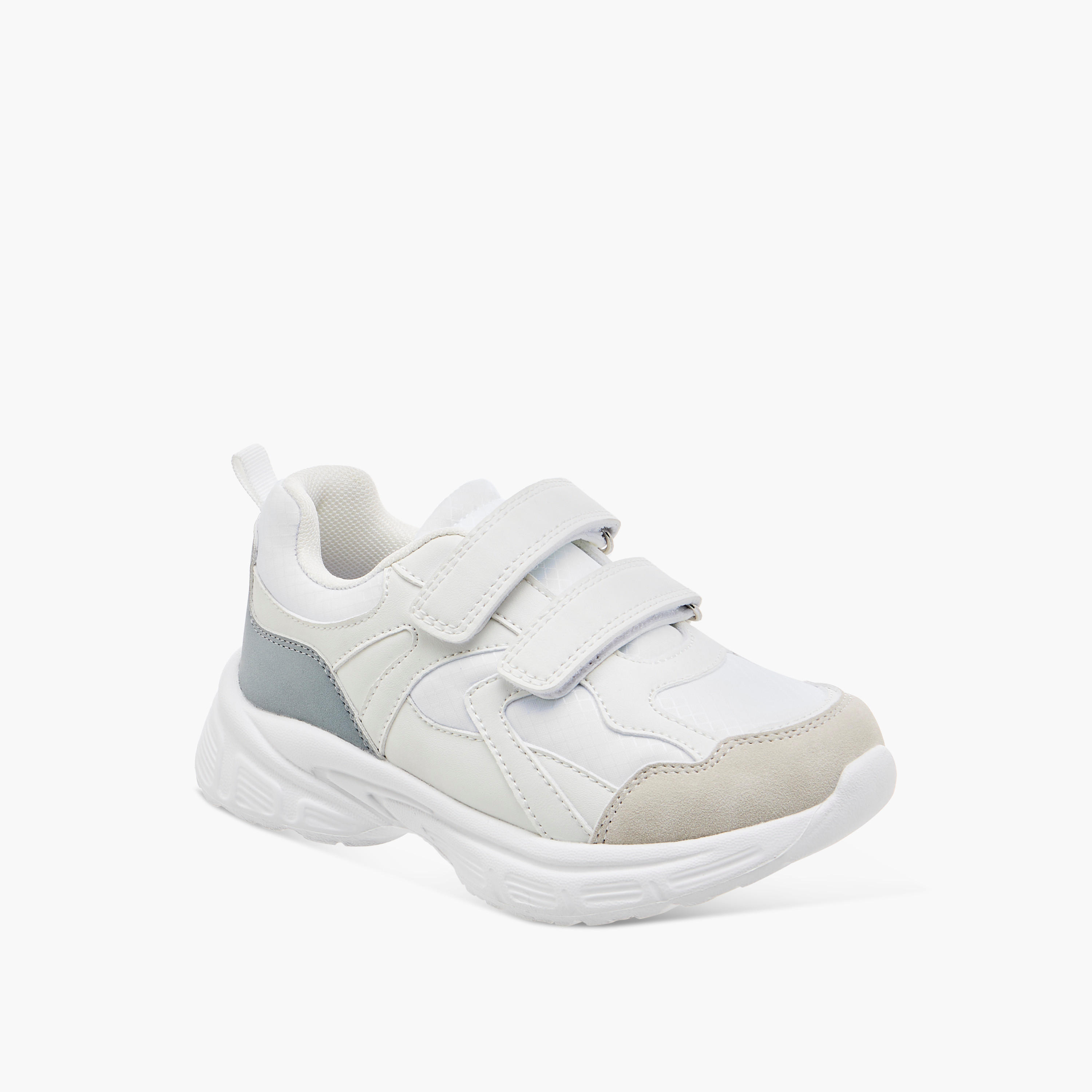 Juniors Panelled Sneakers with Hook and Loop Closure-girls-shoes-sneakers-image-2