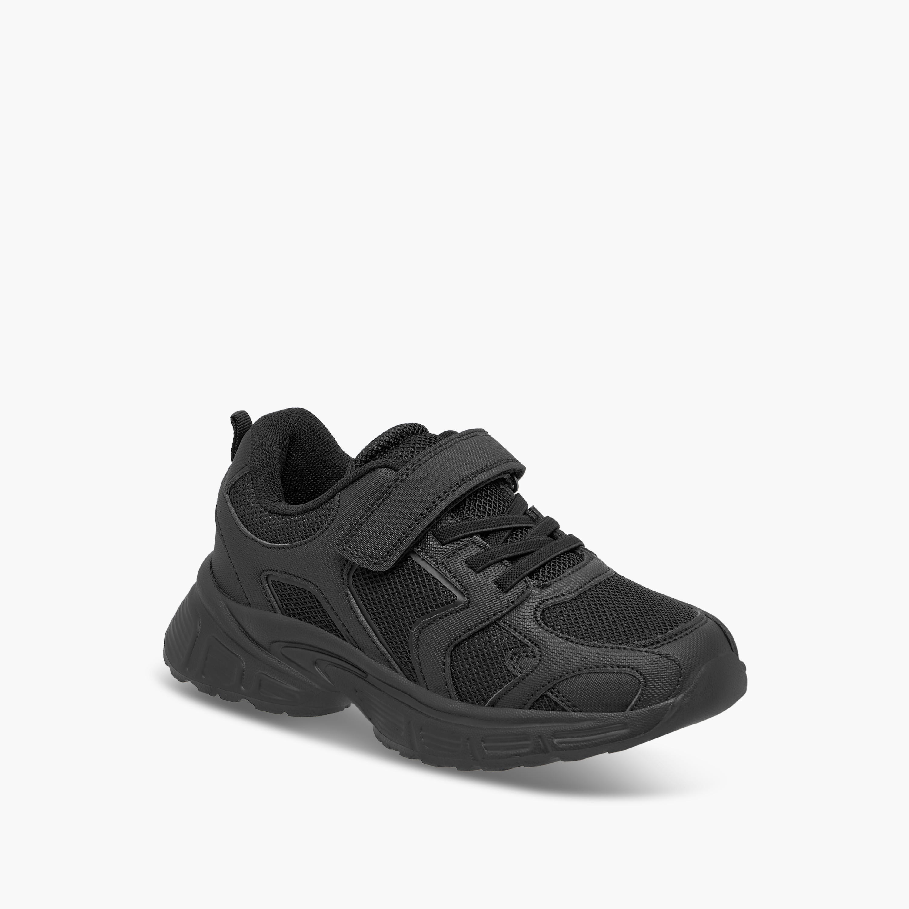 Dash Panelled School Shoes with Hook and Loop Closure-girls-shoes-schoolshoes-image-2