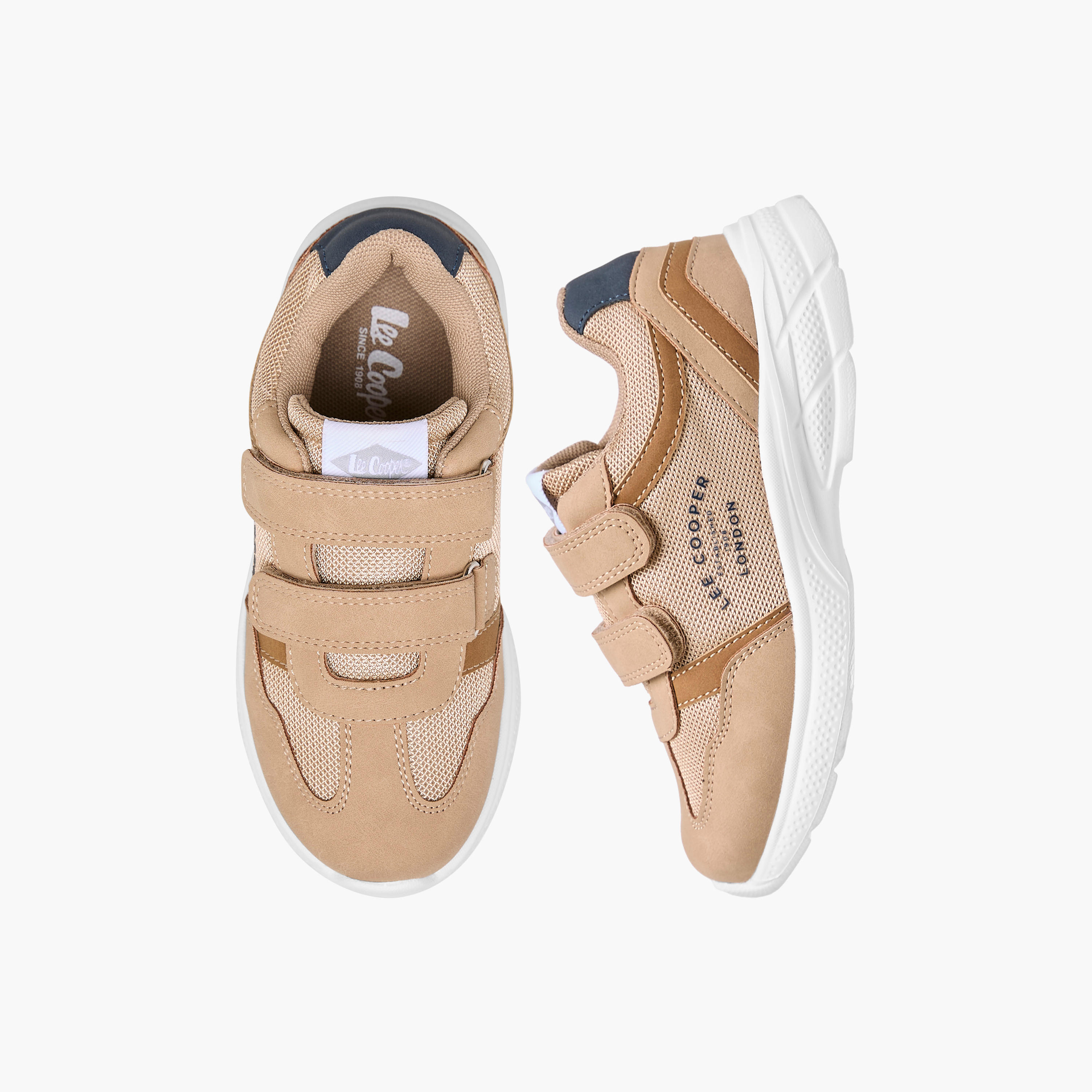 Lee Cooper Boys' Panelled Sneakers with Hook and Loop Closure-boys-shoes-sneakers-image-1