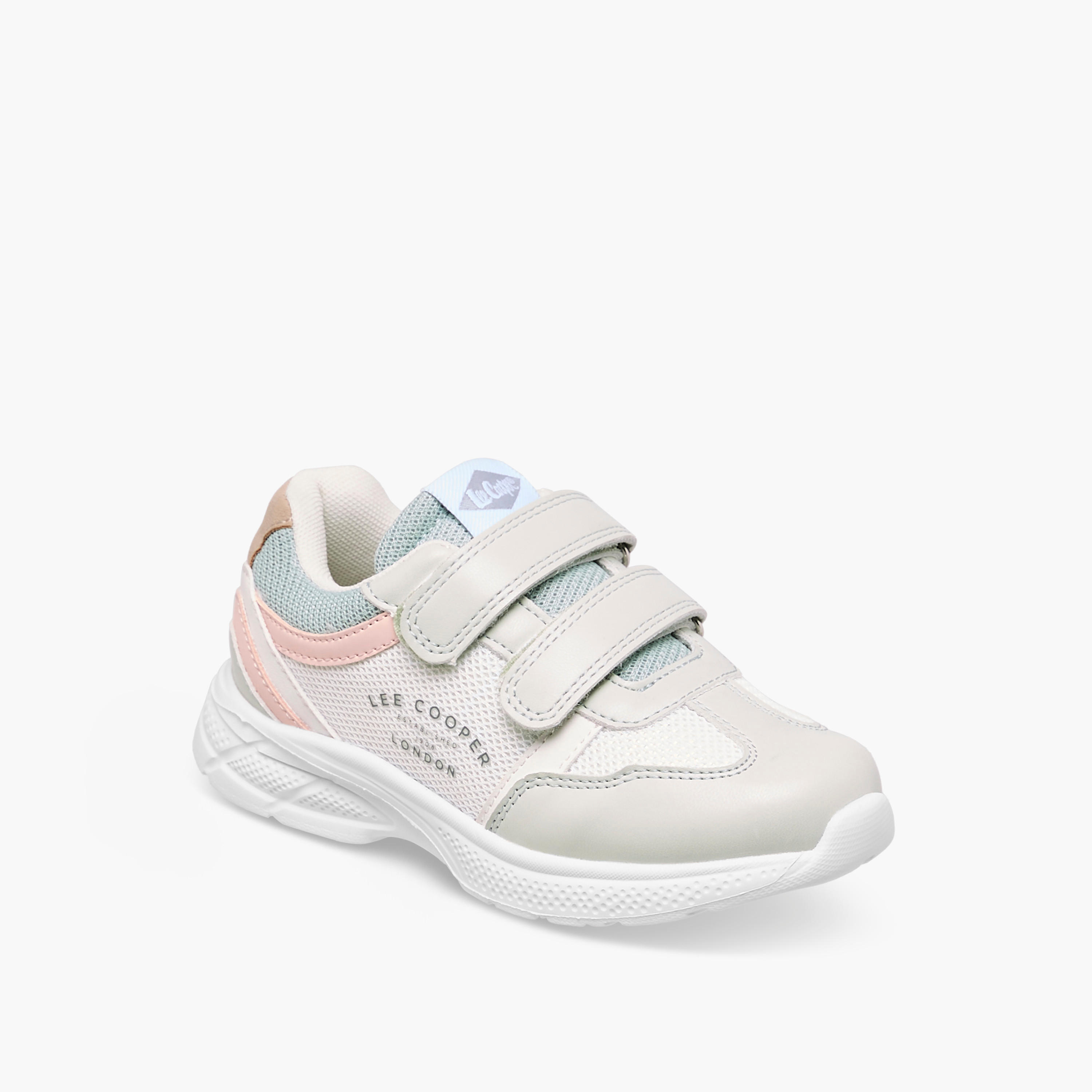 Lee Cooper Girls' Panelled Sneakers with Hook and Loop Closure-girls-shoes-sneakers-image-2