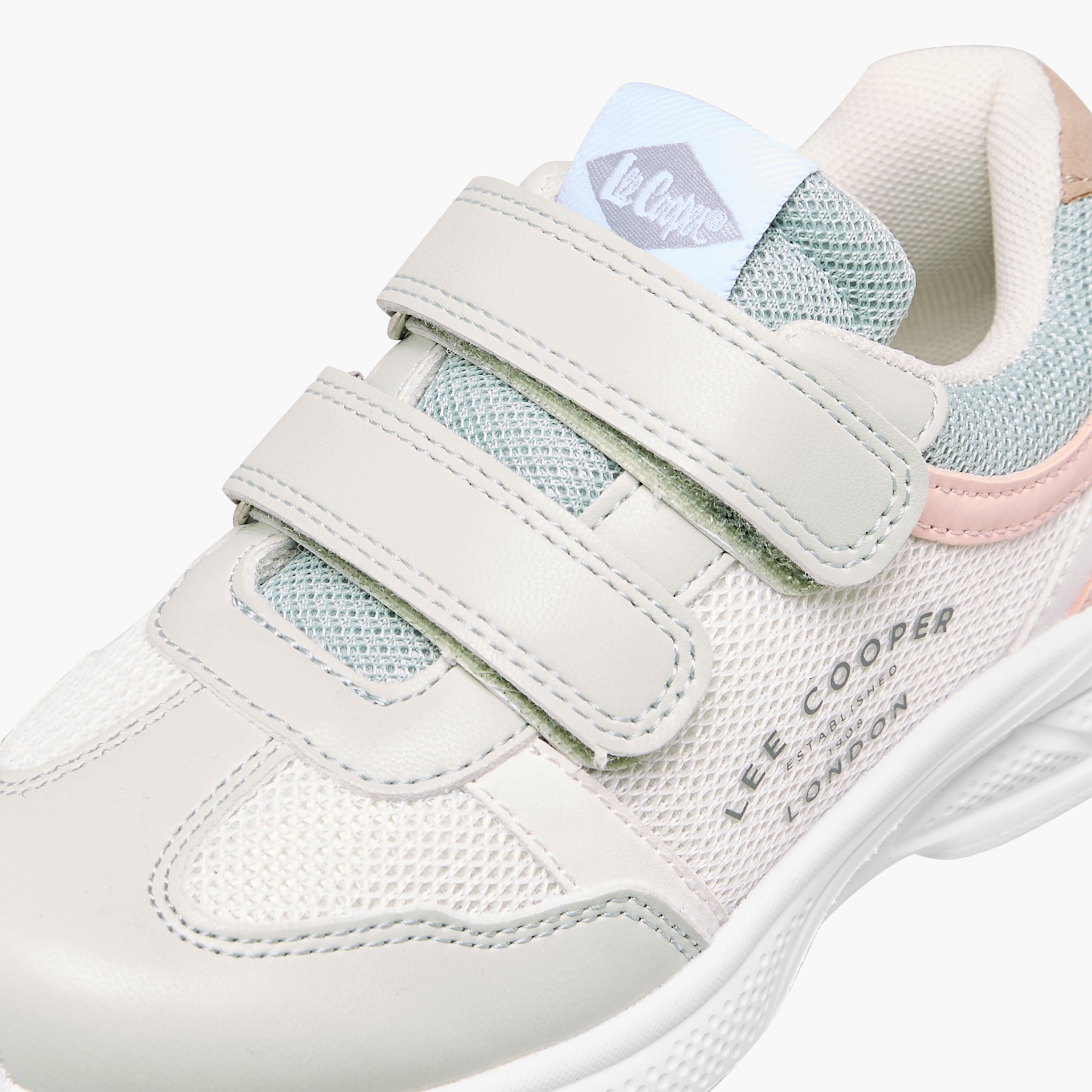 Lee Cooper Girls' Panelled Sneakers with Hook and Loop Closure-girls-shoes-sneakers-image-4