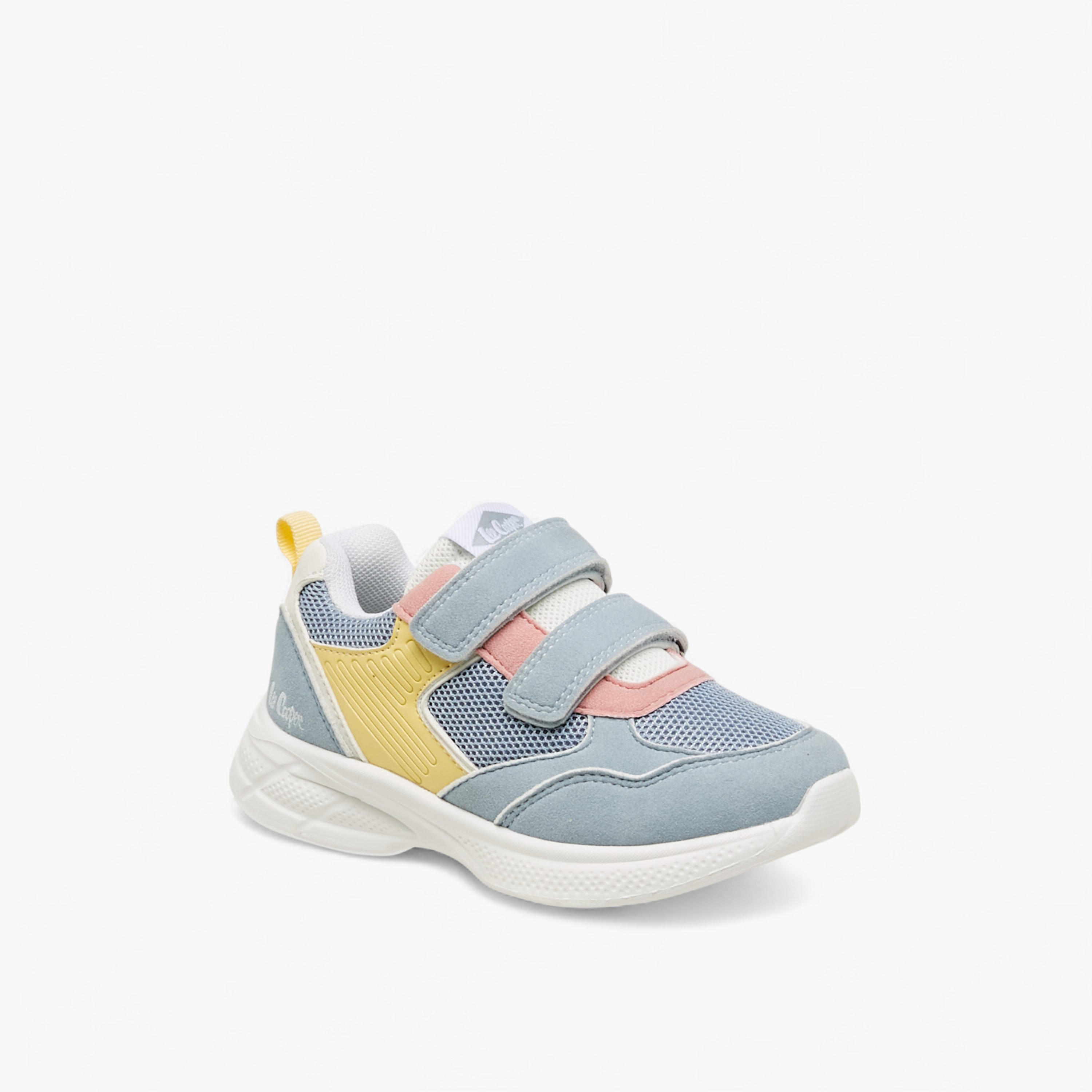 Lee Cooper Girls' Panelled Sneakers with Hook and Loop Closure-girls-shoes-sneakers-image-2