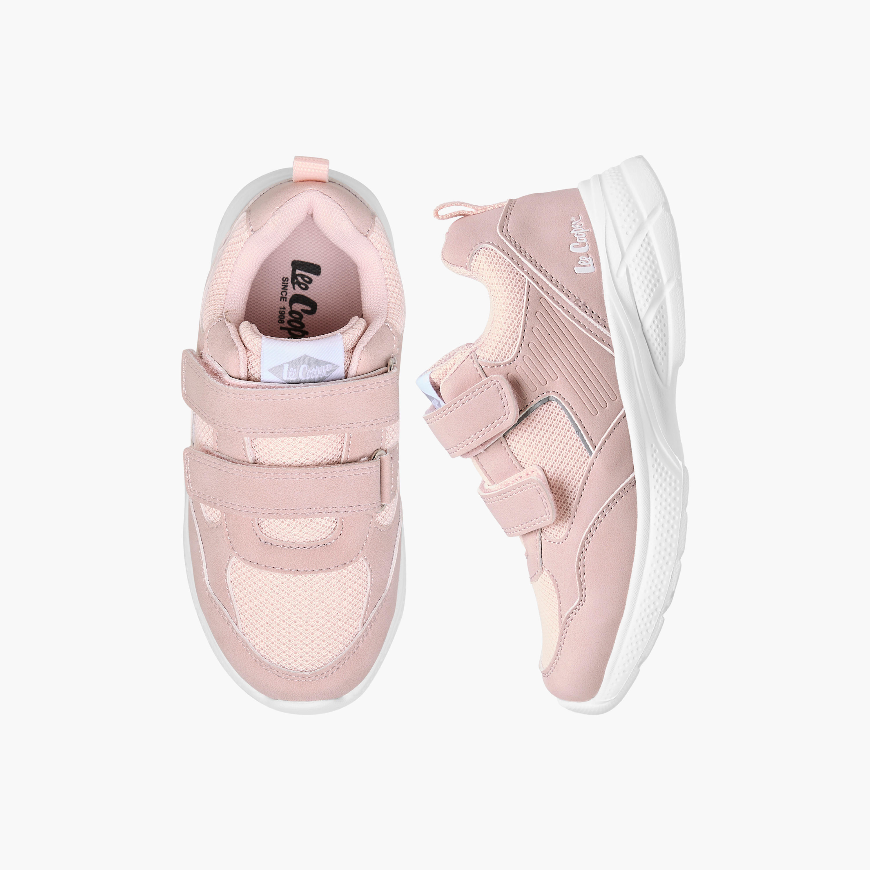 Lee Cooper Girls' Panelled Sneakers with Hook and Loop Closure-girls-shoes-sneakers-image-1