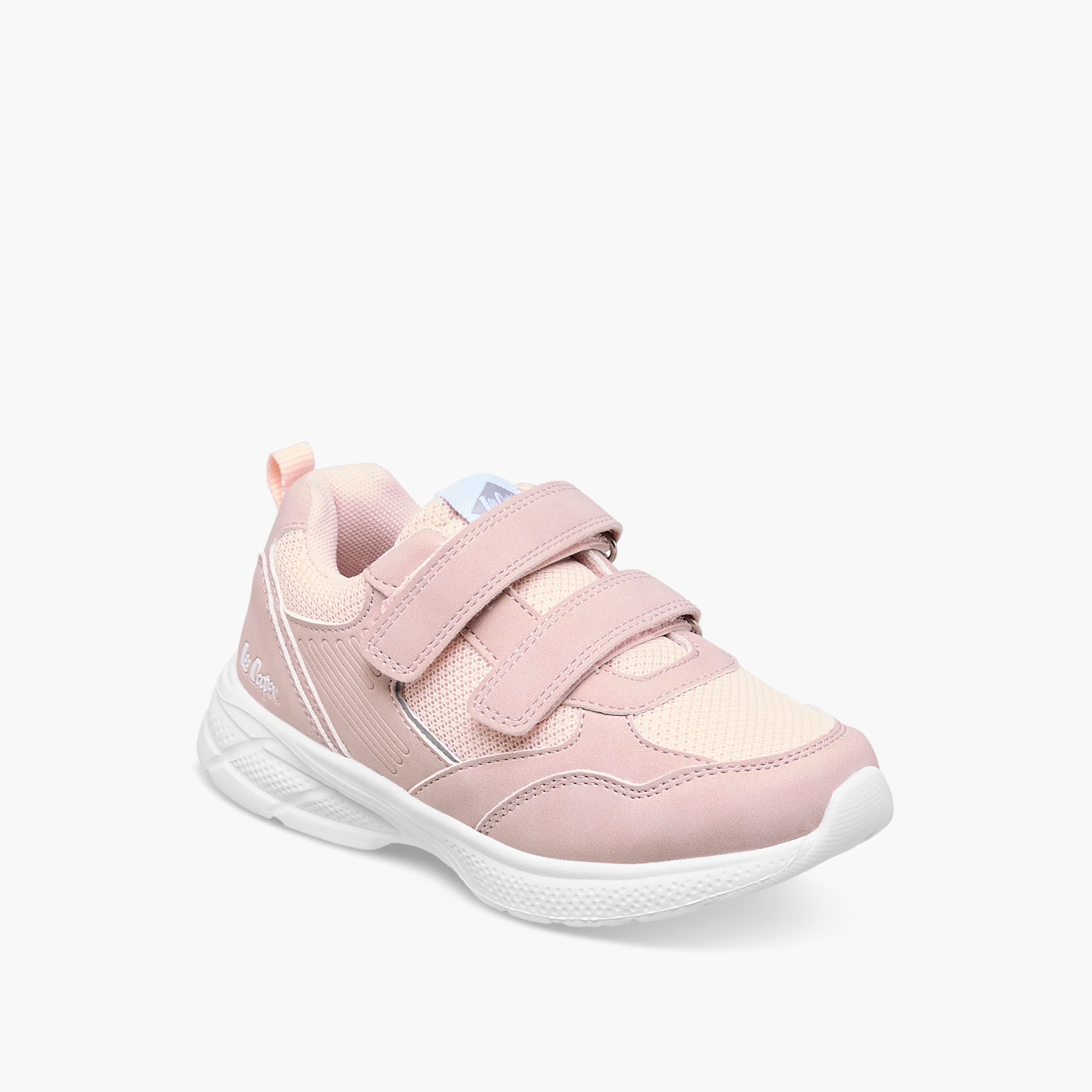 Lee Cooper Girls' Panelled Sneakers with Hook and Loop Closure-girls-shoes-sneakers-image-2