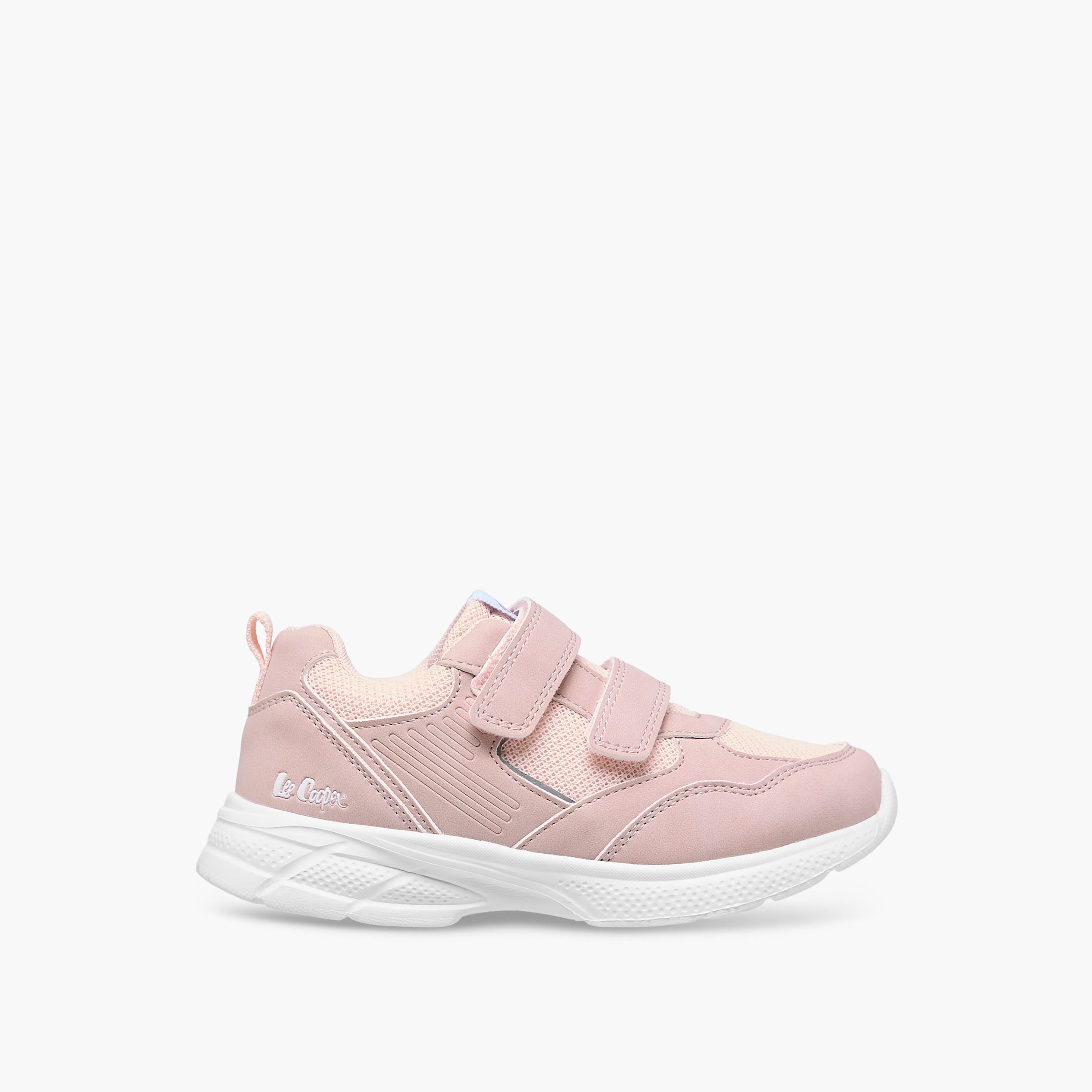 Lee Cooper Girls' Panelled Sneakers with Hook and Loop Closure-girls-shoes-sneakers-image-3