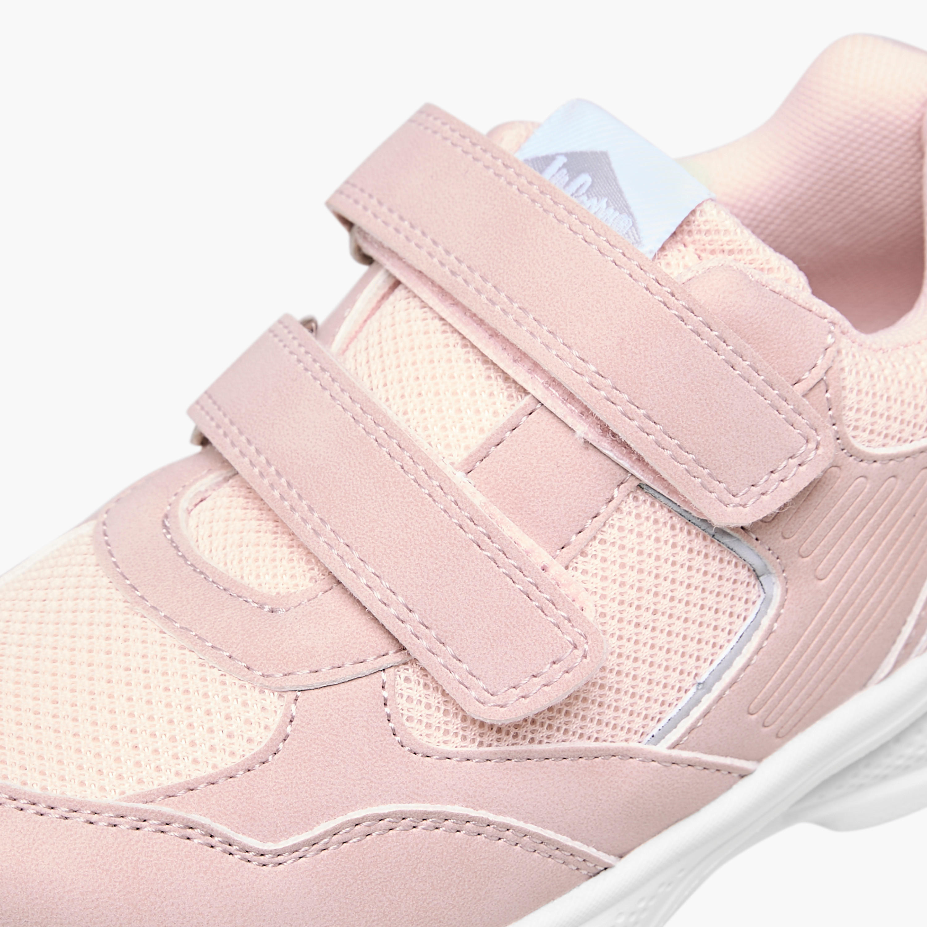 Lee Cooper Girls' Panelled Sneakers with Hook and Loop Closure-girls-shoes-sneakers-image-4