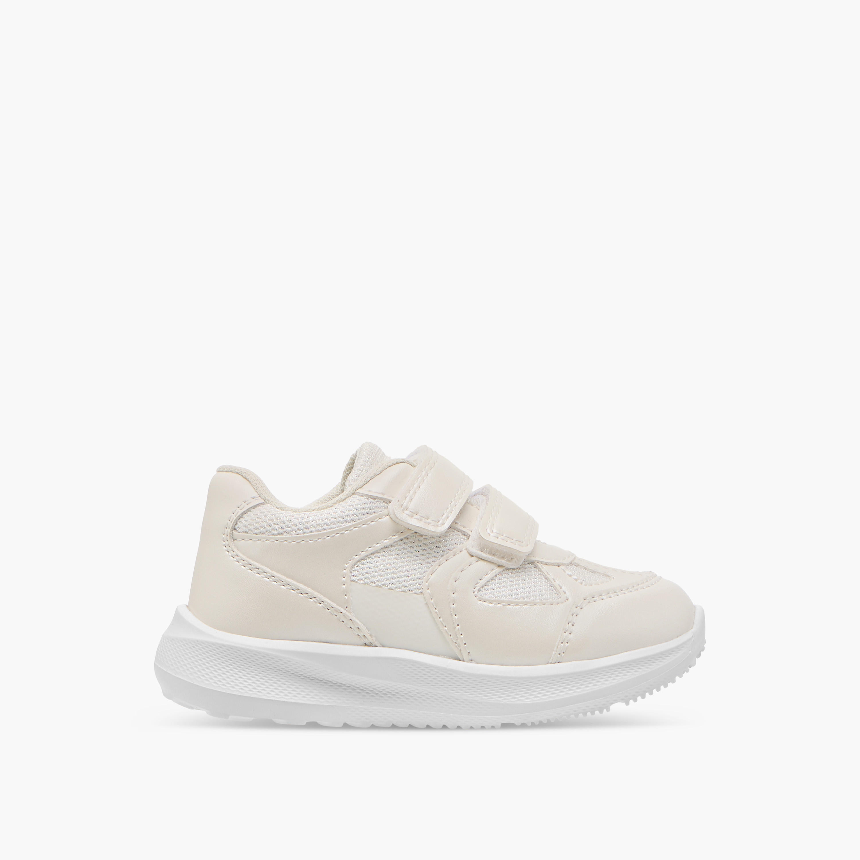 Barefeet Panelled Sneakers with Hook and Loop Closure-baby-girls-shoes-closedshoes-image-3