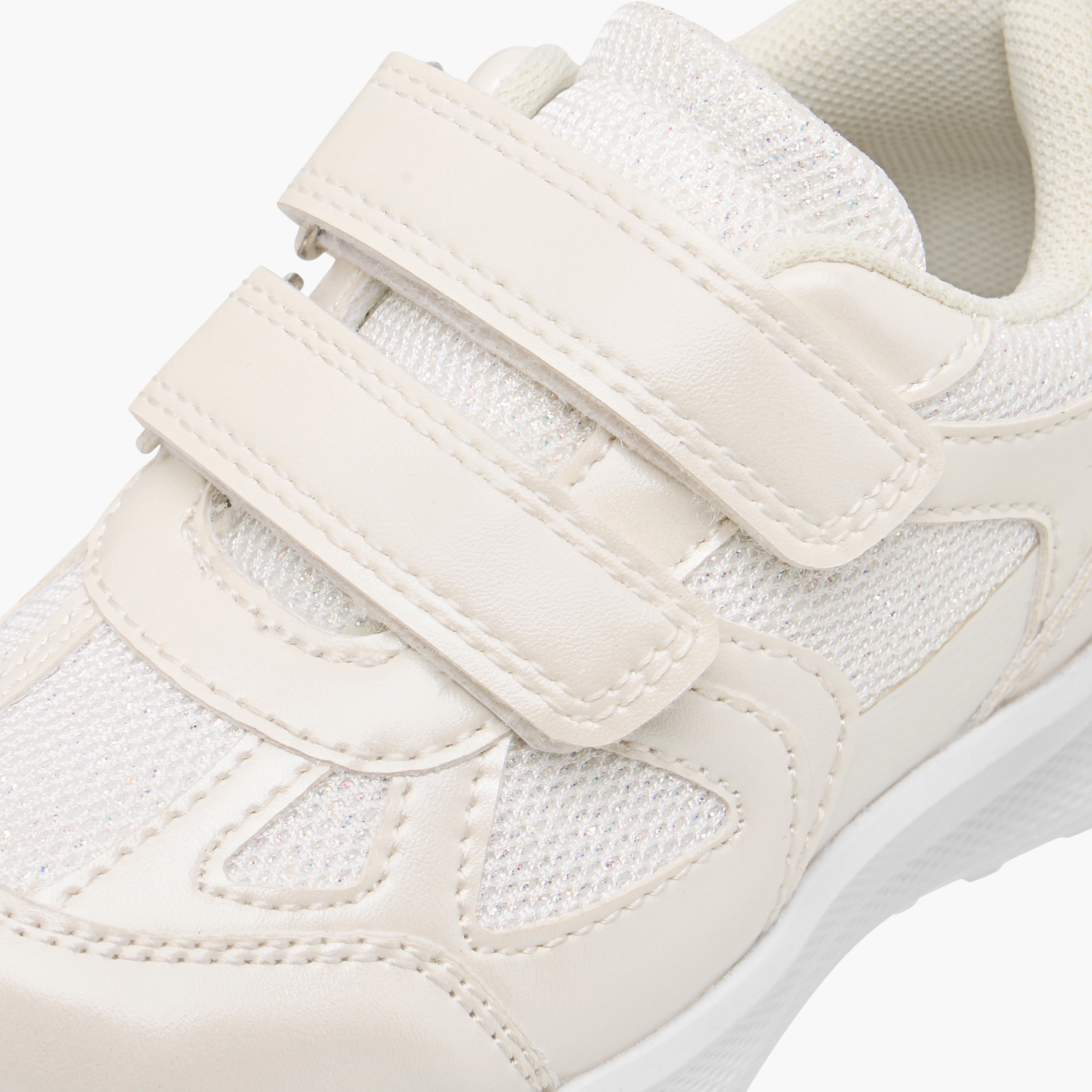 Barefeet Panelled Sneakers with Hook and Loop Closure-baby-girls-shoes-closedshoes-image-4
