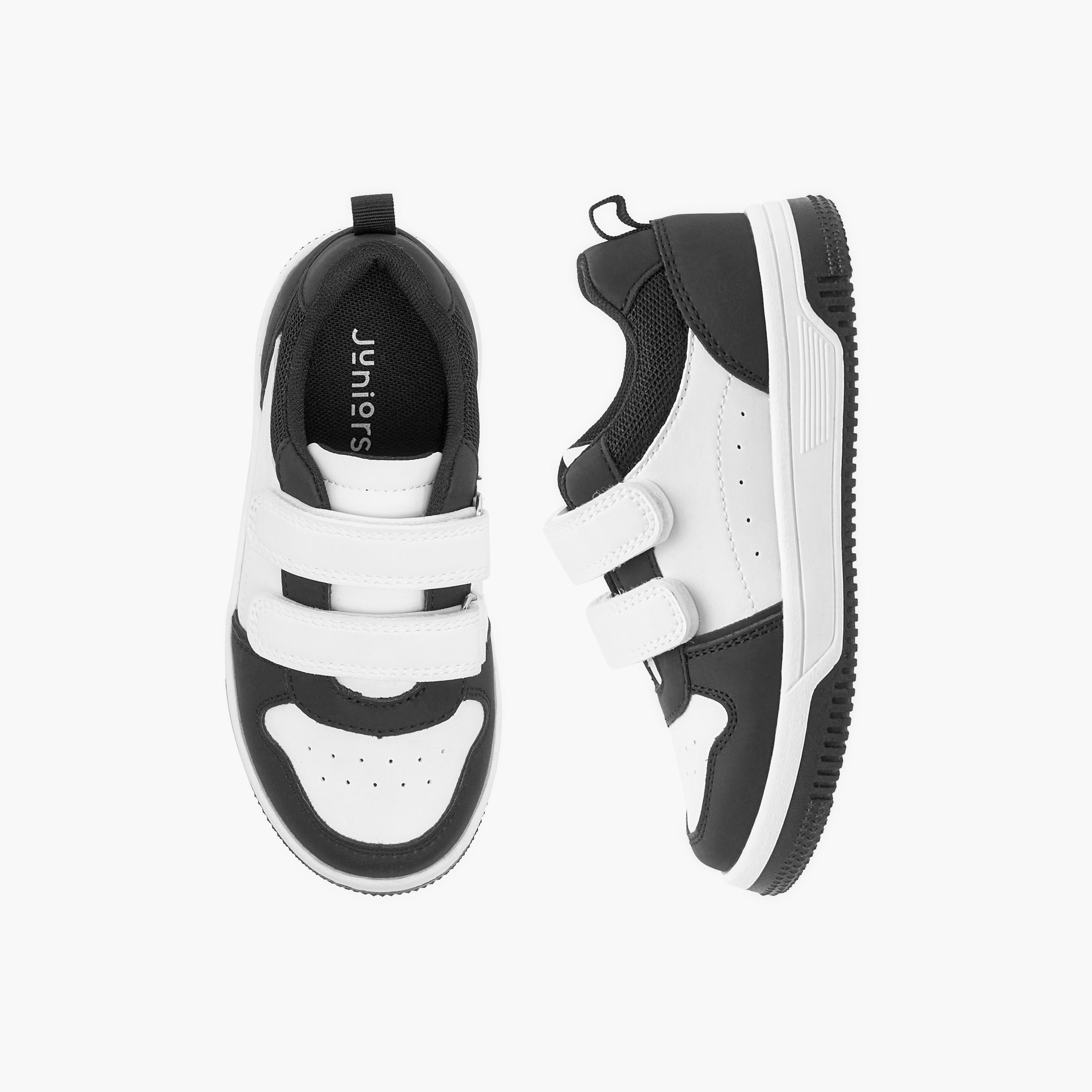 Juniors Colourblock Sneakers with Hook and Loop Closure-boys-shoes-sneakers-image-1