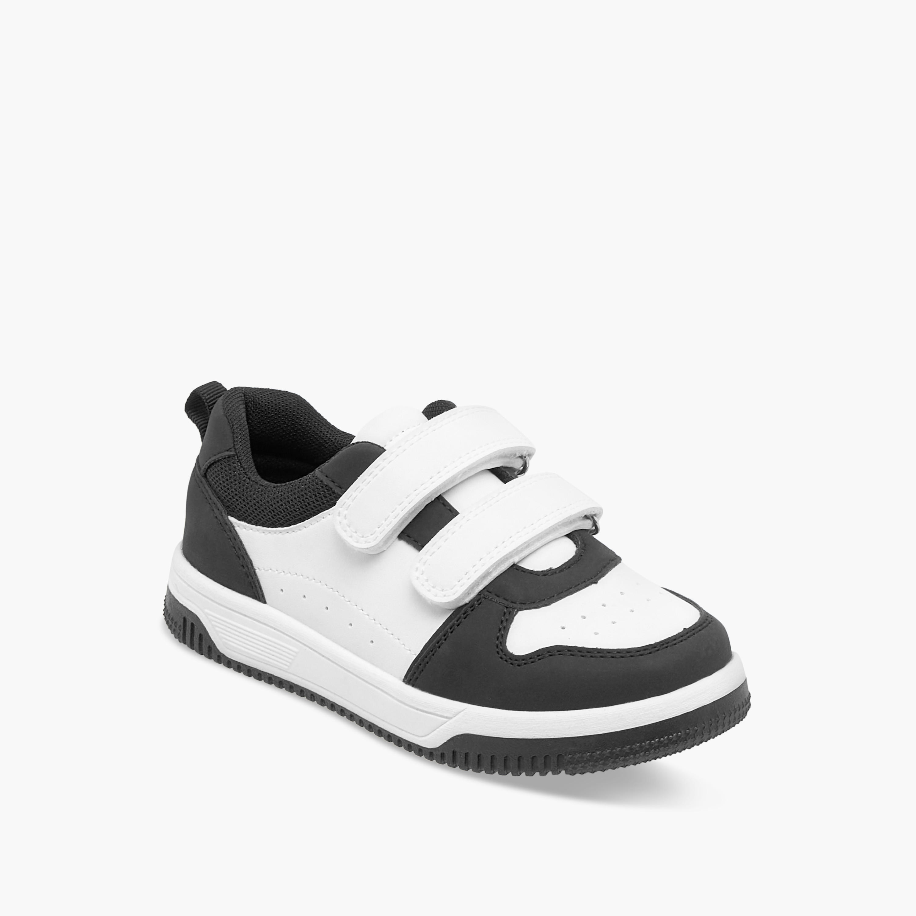 Juniors Colourblock Sneakers with Hook and Loop Closure-boys-shoes-sneakers-image-2