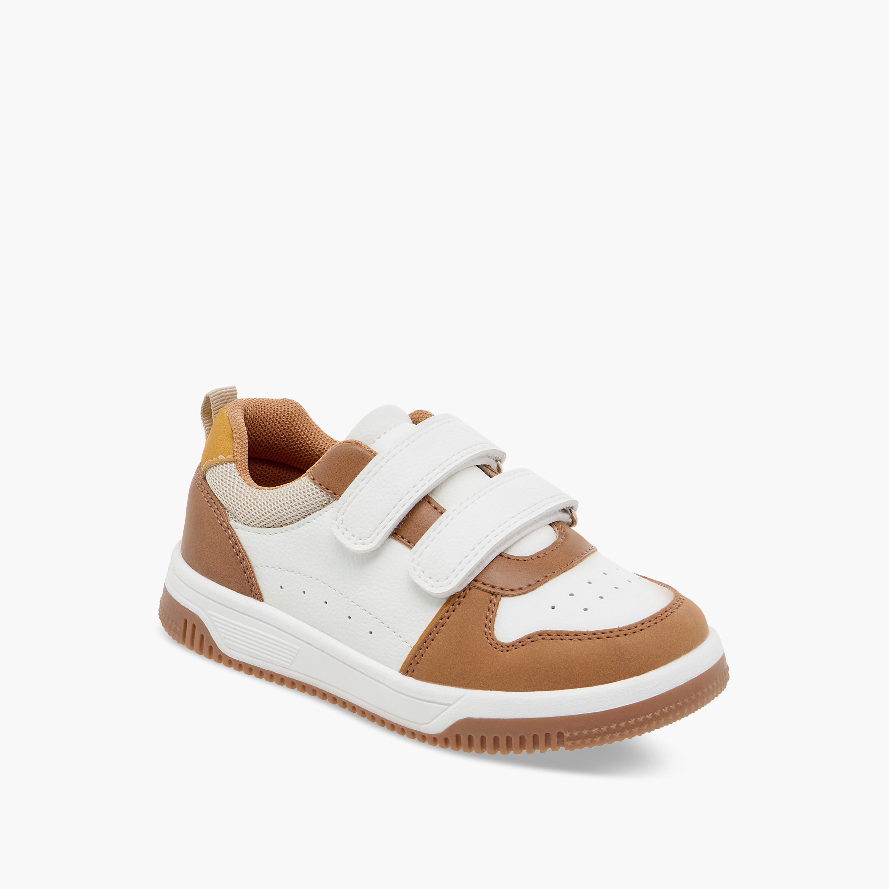 Juniors Colourblock Sneakers with Hook and Loop Closure-boys-shoes-sneakers-image-2
