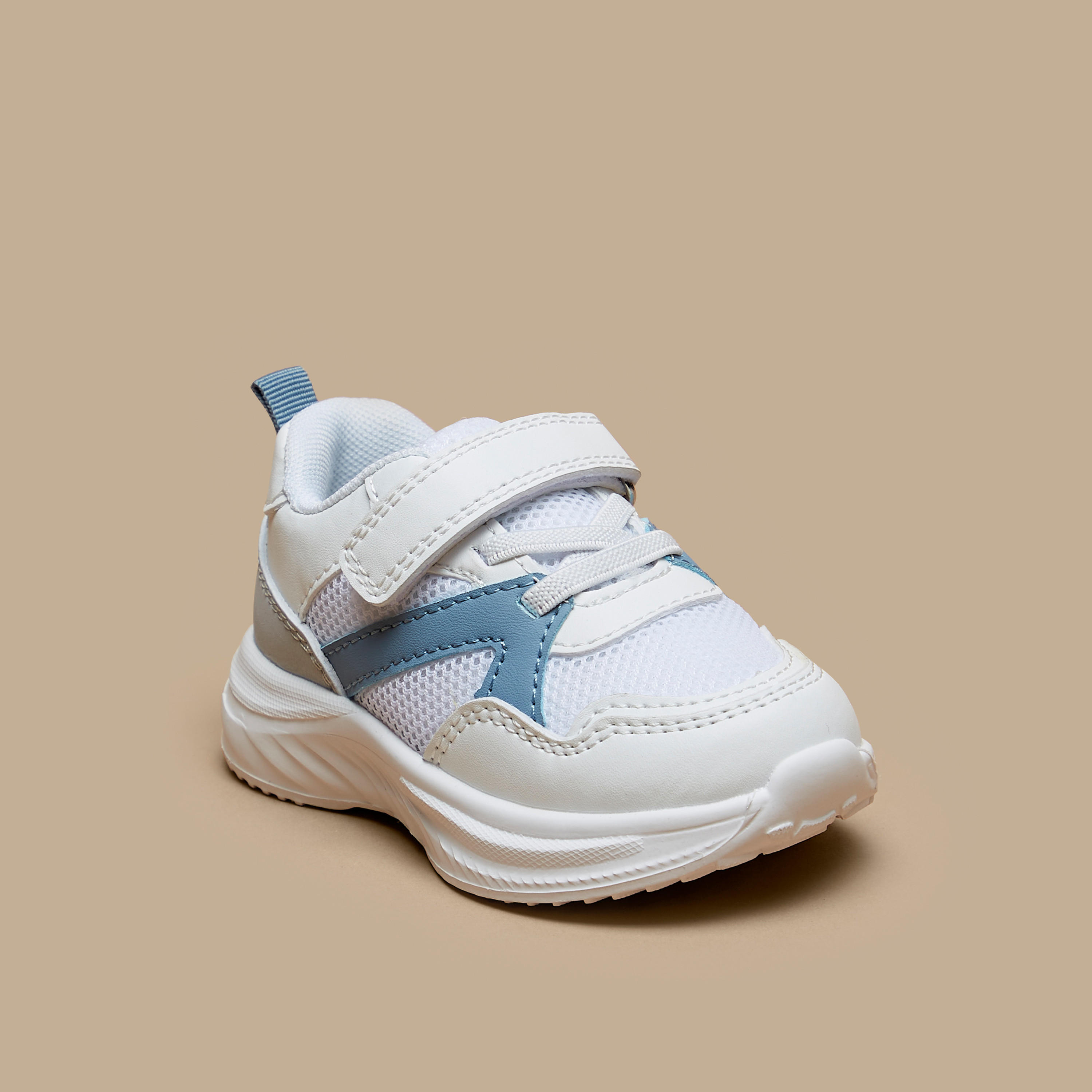 Barefeet Colourblock Sneakers with Hook and Loop Closure-baby-boys-shoes-closedshoes-image-1