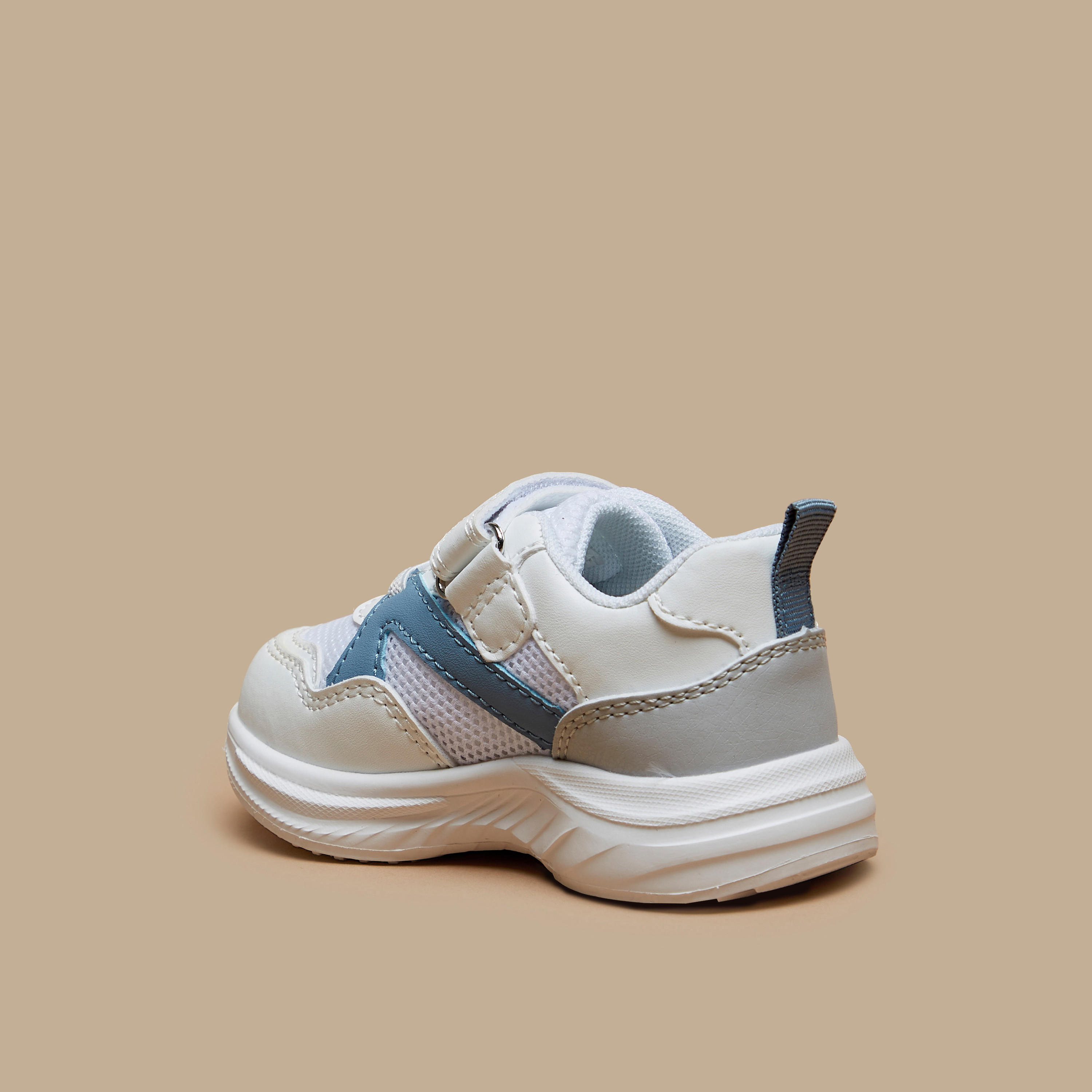 Barefeet Colourblock Sneakers with Hook and Loop Closure-baby-boys-shoes-closedshoes-image-2