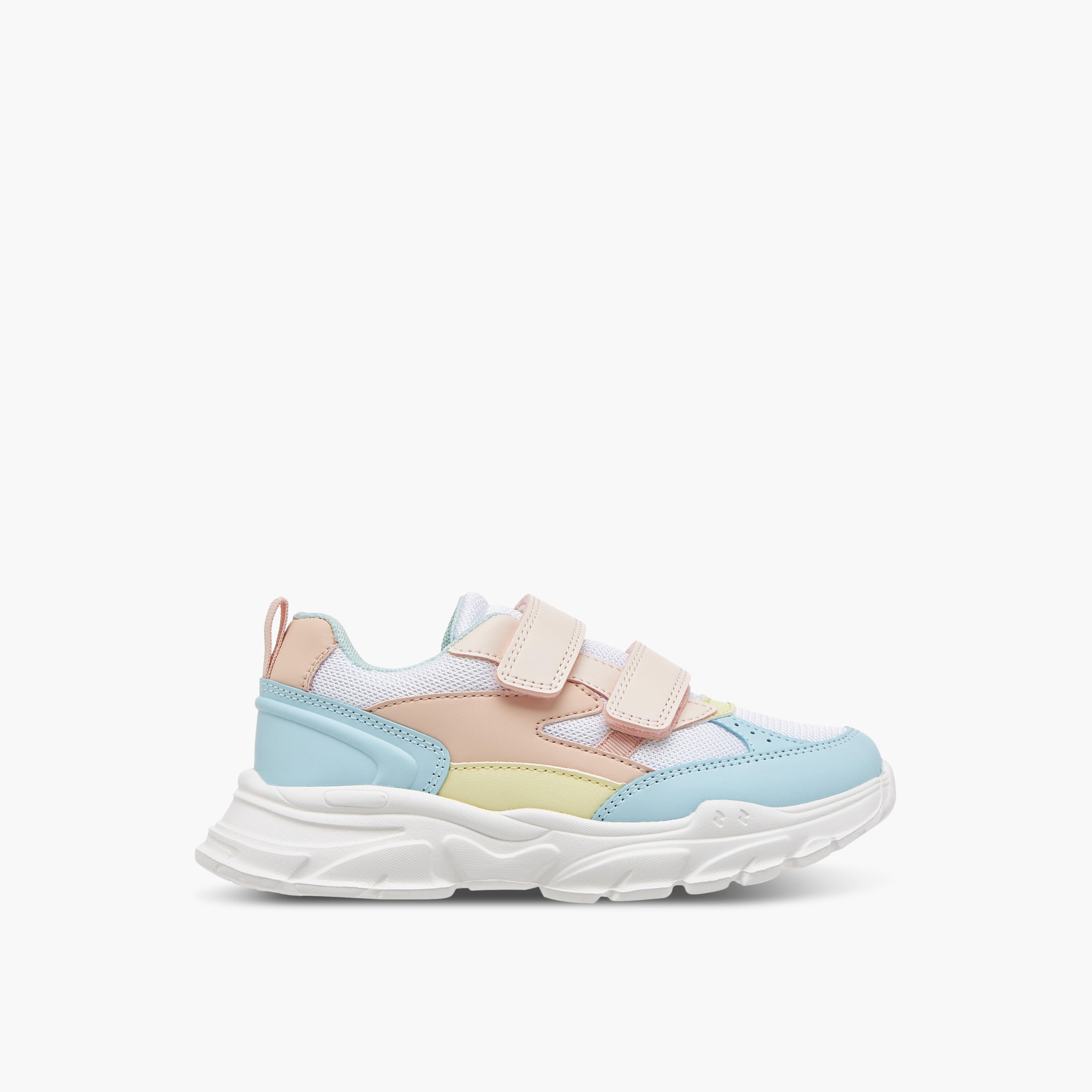 Little Missy Panelled Sneakers with Hook and Loop Closure-girls-shoes-sneakers-image-3
