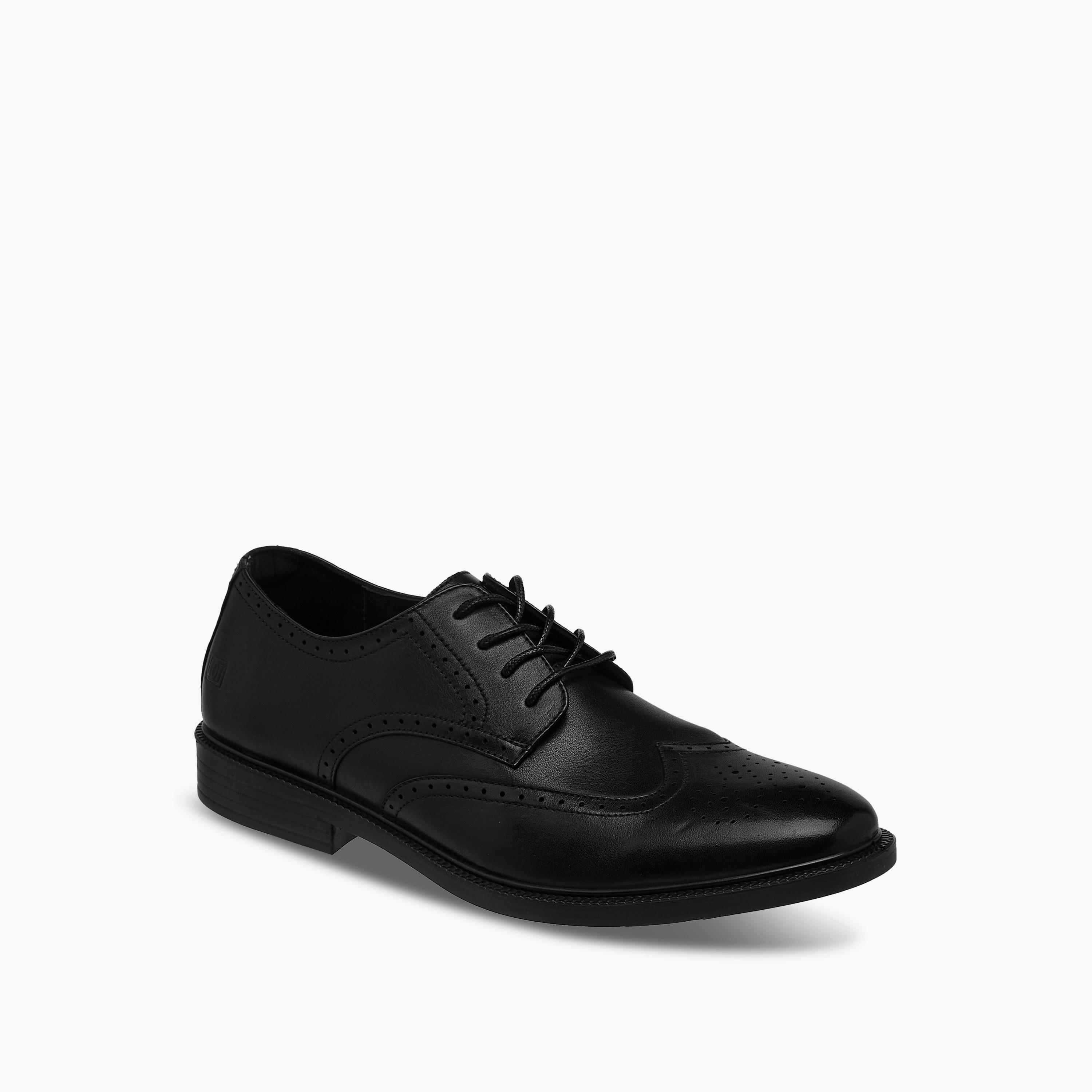 Duchini Men Panelled Lace-Up Leather Derby Shoes-men-shoes-formalshoes-image-2