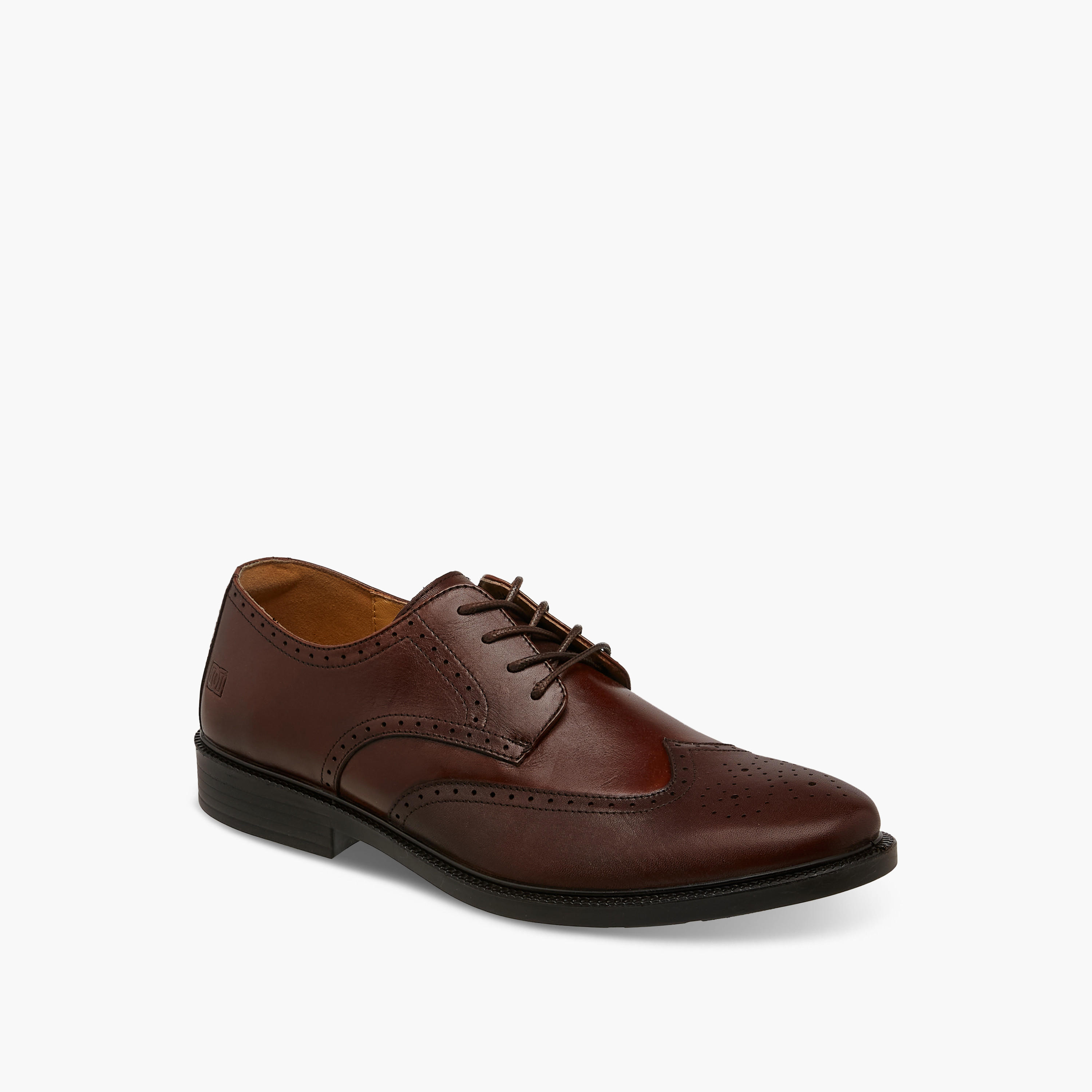 Duchini Men Panelled Lace-Up Leather Derby Shoes-men-shoes-formalshoes-image-3