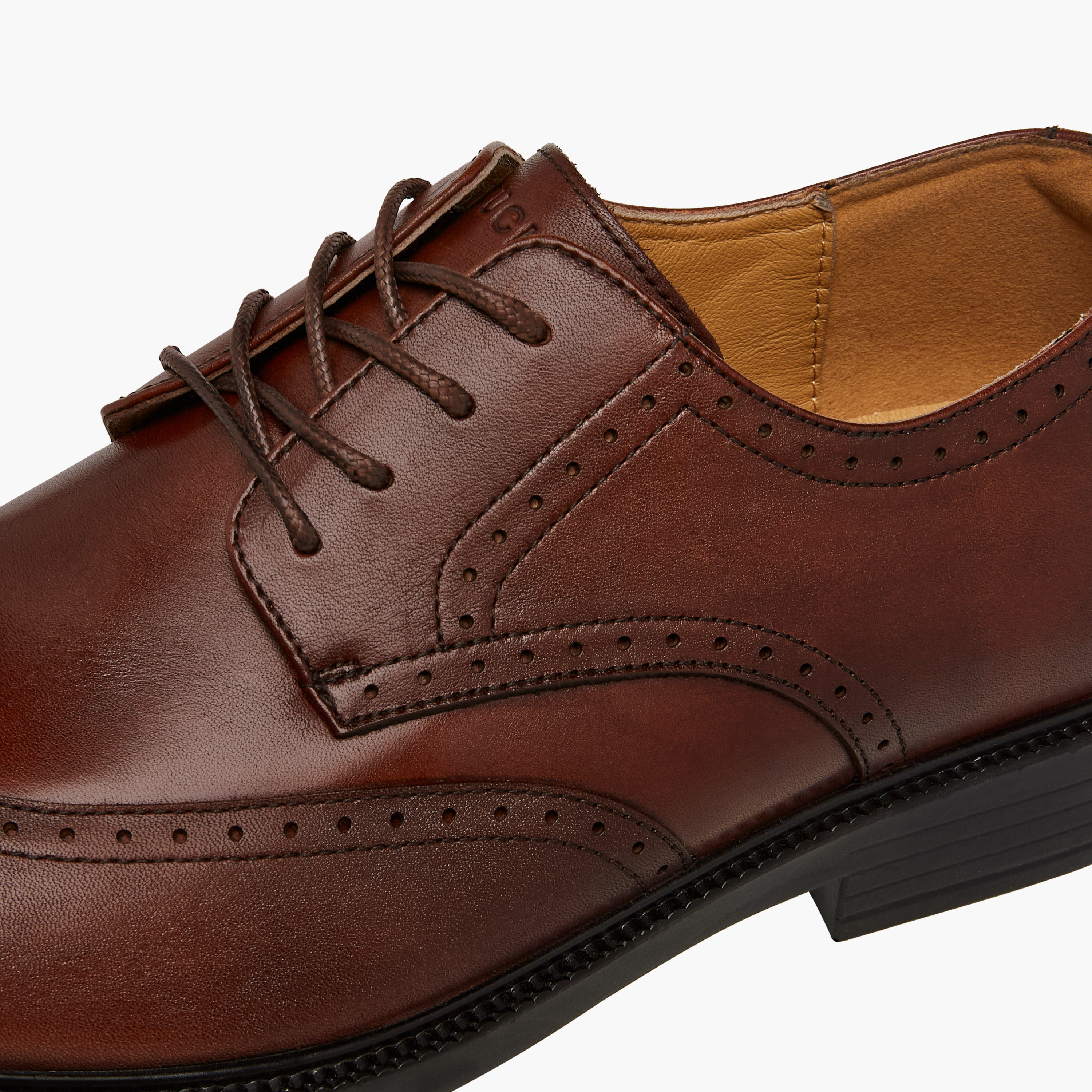 Duchini Men Panelled Lace-Up Leather Derby Shoes-men-shoes-formalshoes-image-4
