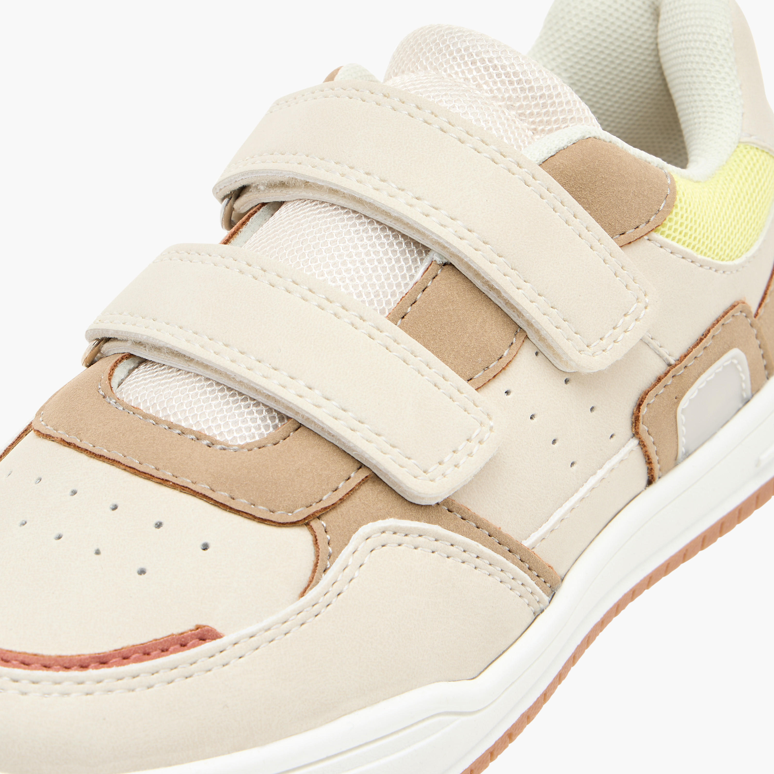 Juniors Panelled Sneakers with Hook and Loop Closure-boys-shoes-sneakers-image-4