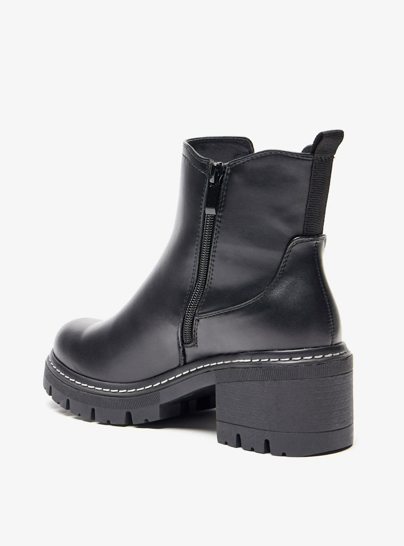 بوت بطول الكاحل سادة سهل الارتداء بسحاب إغلاق للنساء من لي كوبر-women-shoes-boots-image-2