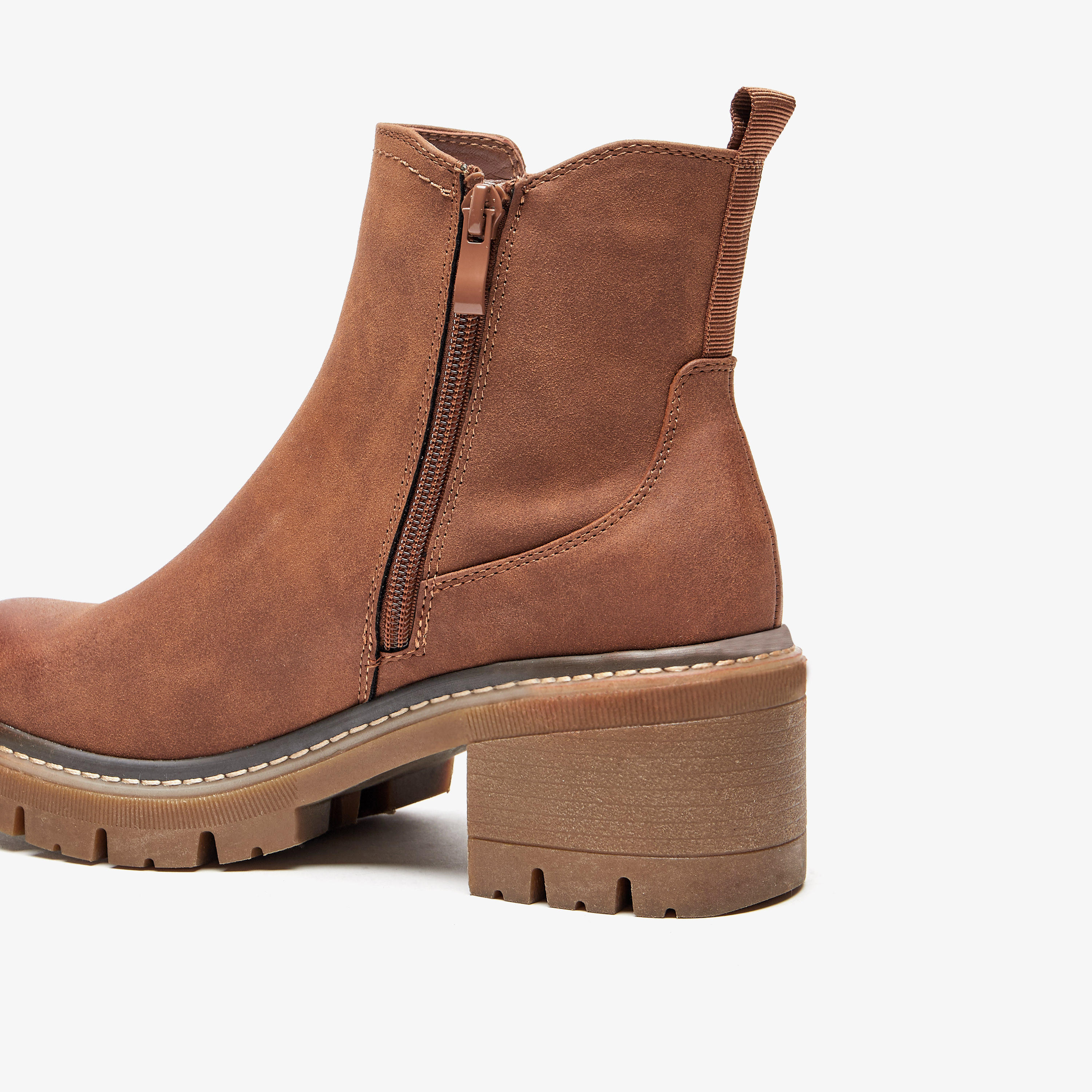 بوت بطول الكاحل سادة سهل الارتداء بسحاب إغلاق للنساء من لي كوبر-women-shoes-boots-image-5