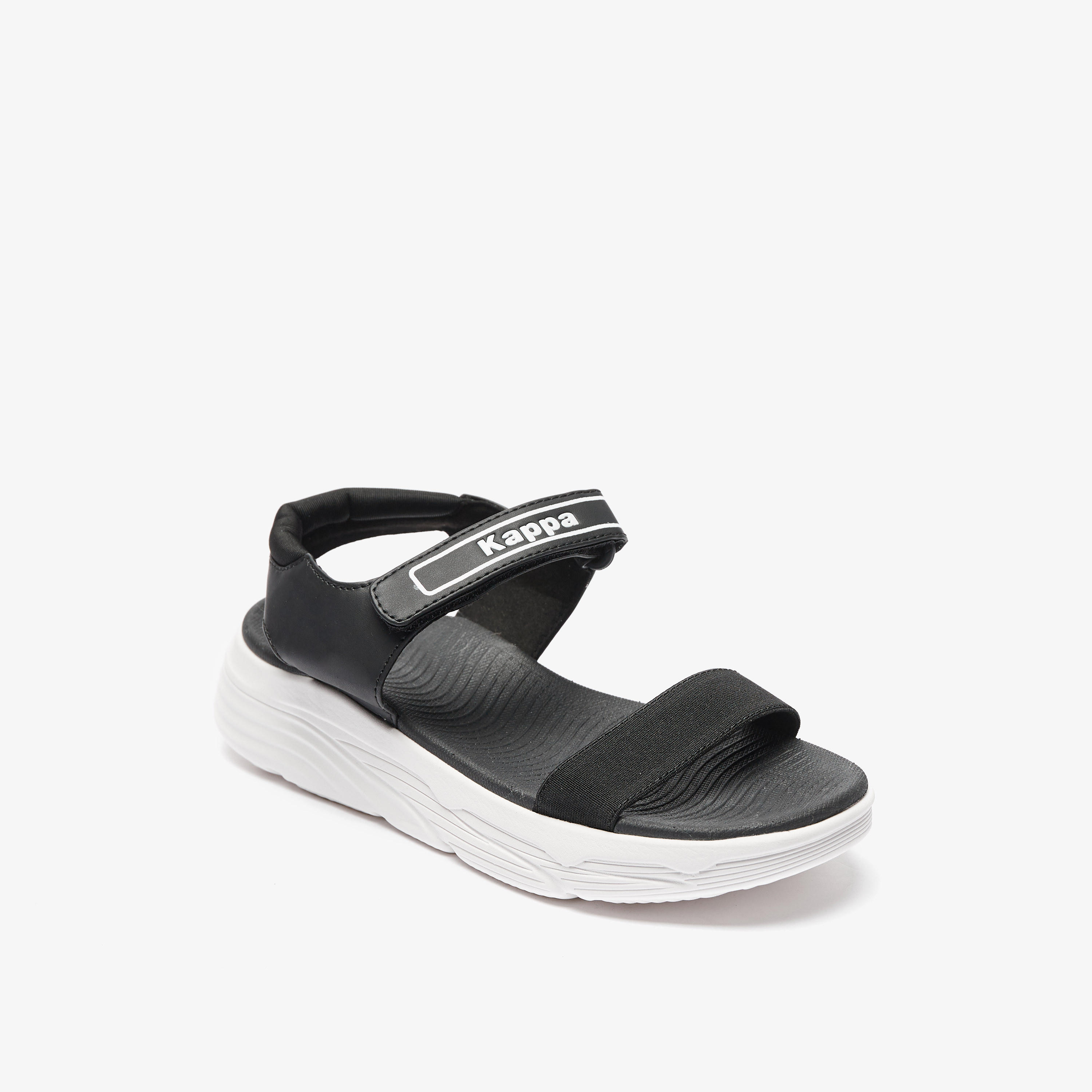 Kappa Women's Logo Print Strap Sandals with Hook and Loop Closure-women-shoes-flats-sandals-image-1