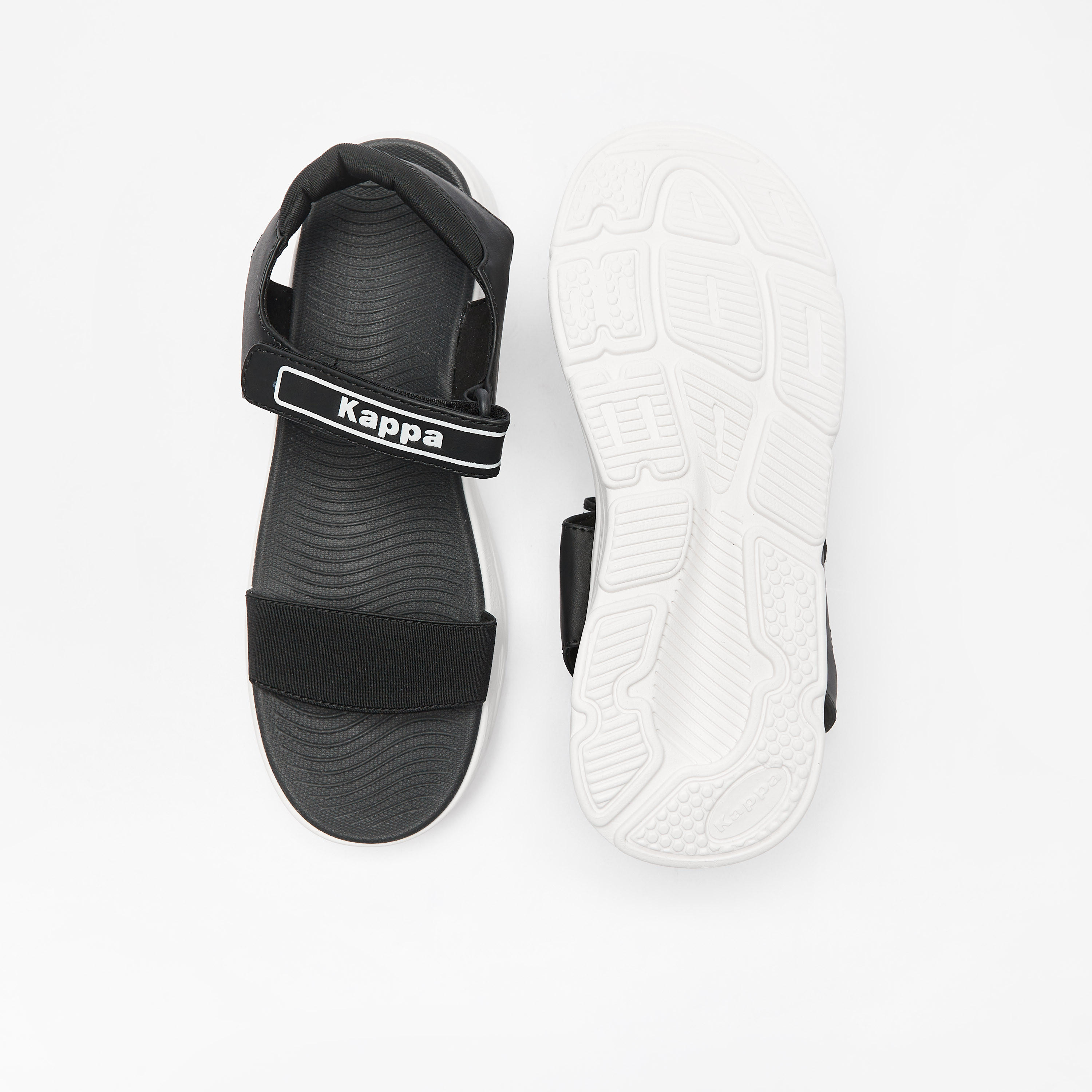 Kappa Women's Logo Print Strap Sandals with Hook and Loop Closure-women-shoes-flats-sandals-image-4
