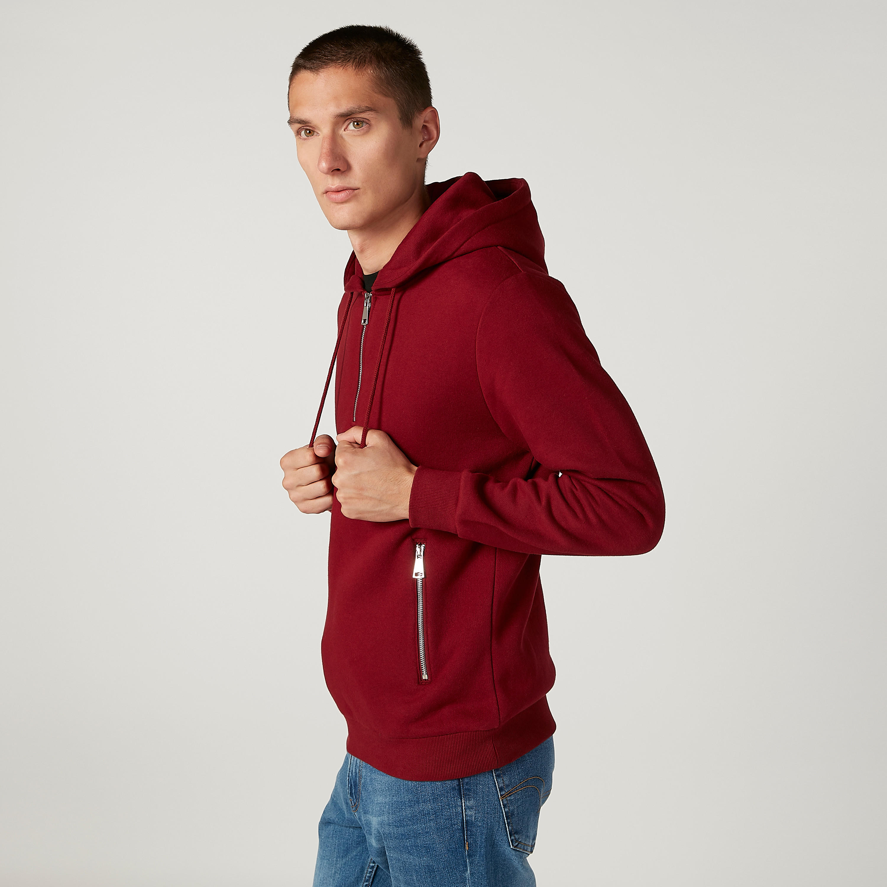 هودي سليم سادة بأكمام طويلة وجيوب من آيكونيك-men-winterwear-hoodiesandsweatshirts-image-5