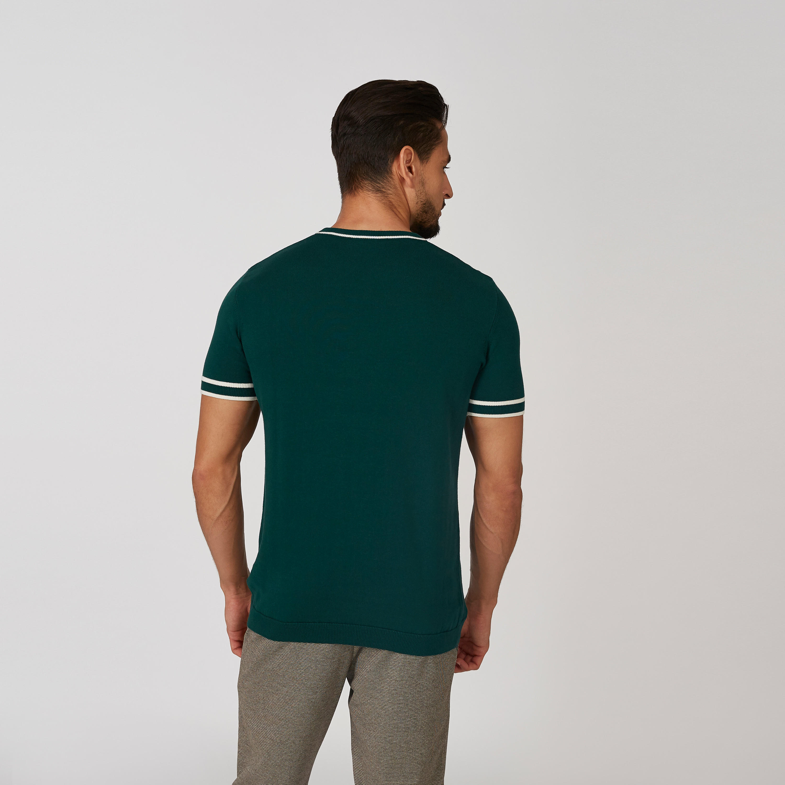 تي شيرت بملمس بارز وياقة مستديرة وأكمام قصيرة من آيكونيك-men-clothing-tshirtsandpolos-tshirts-image-3