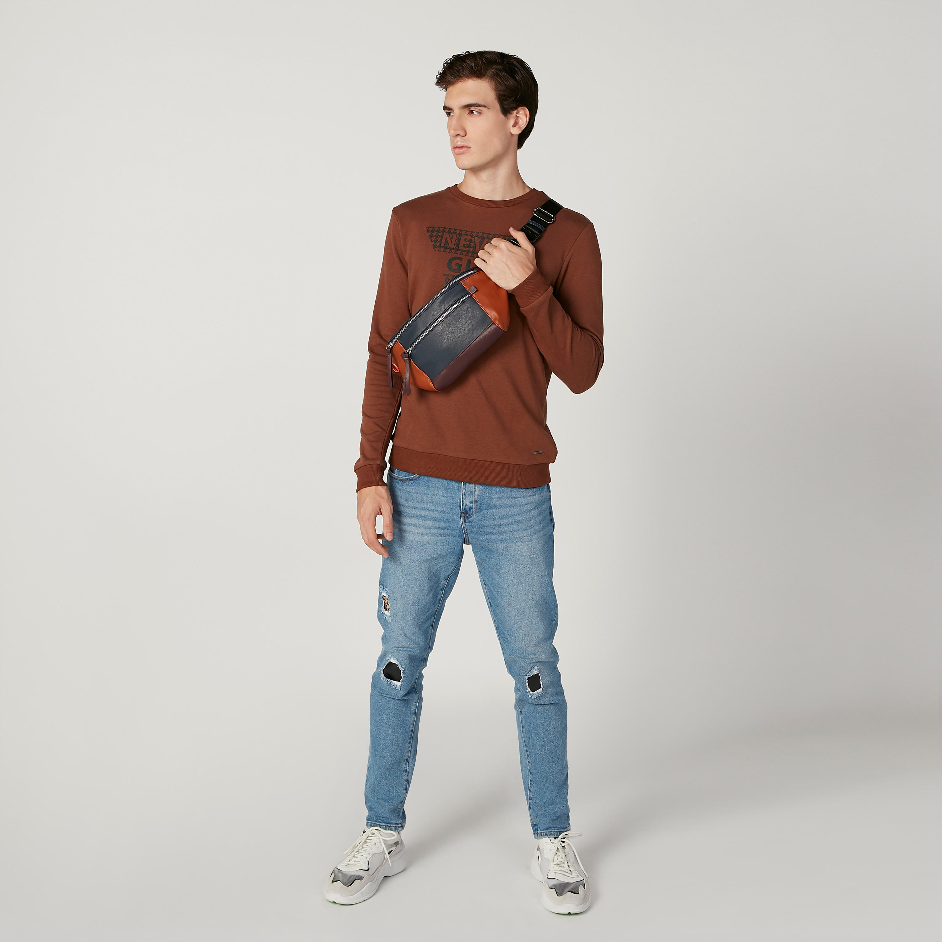 Iconic Slim Fit Crew Neck Printed Sweatshirt with Long Sleeves-men-winterwear-hoodiesandsweatshirts-image-2