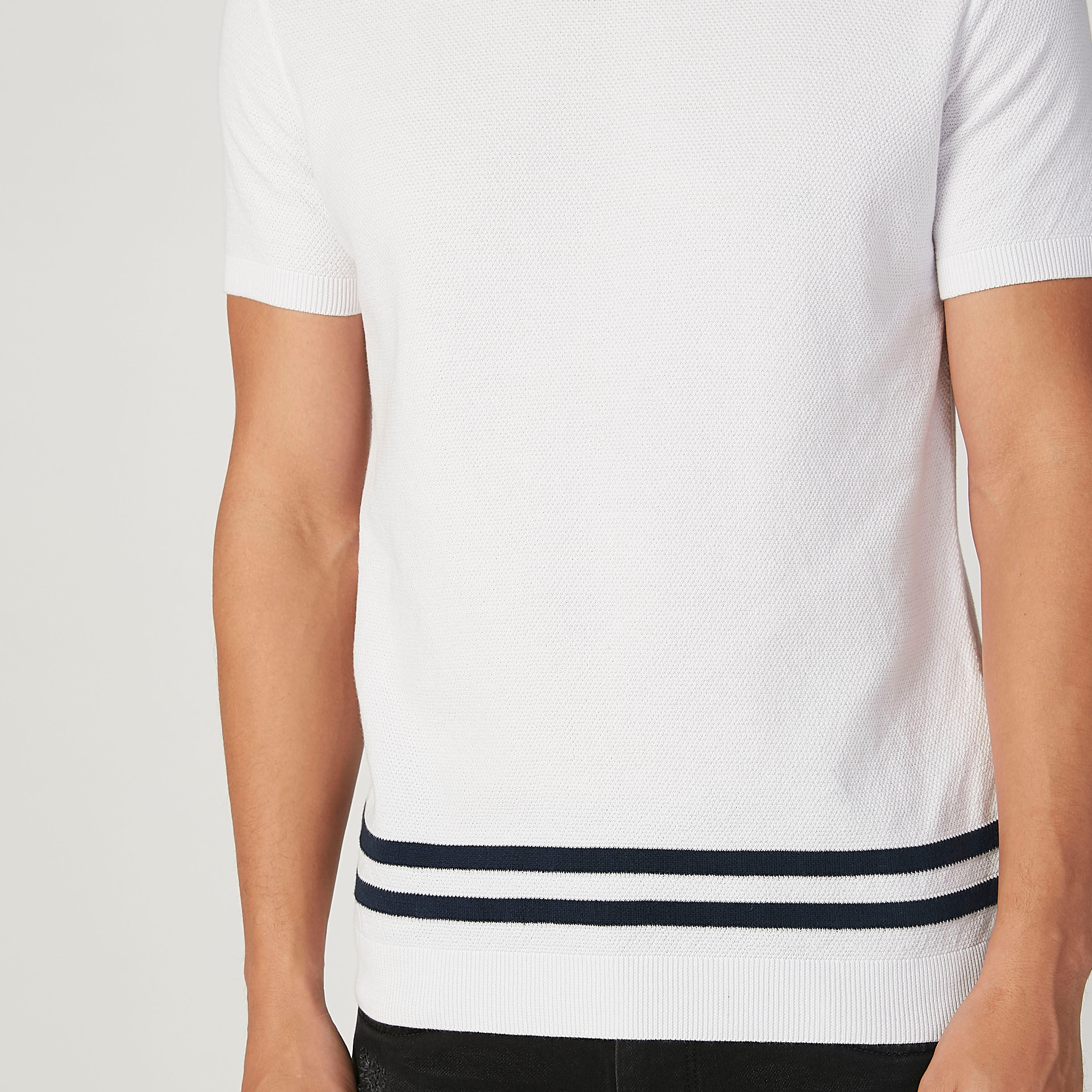 تيشيرت سليم بارز الملمس بياقة مستديرة وأكمام قصيرة من آيكونيك-men-clothing-tshirtsandpolos-tshirts-image-3