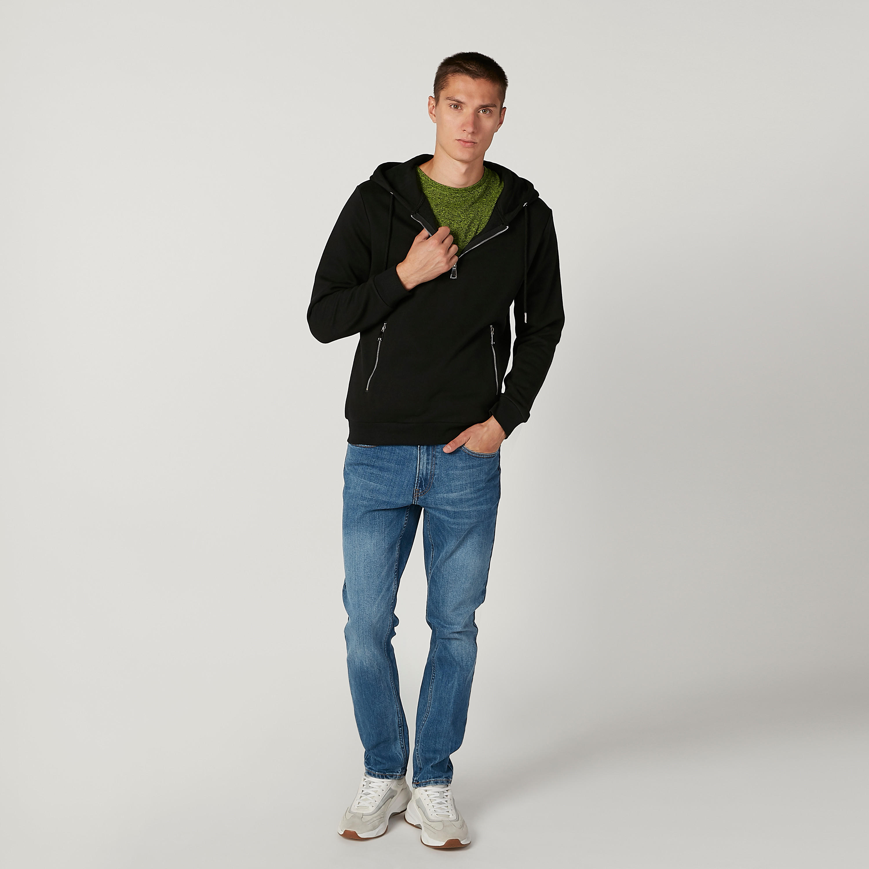 تيشيرت سليم بارز الملمس بياقة مستديرة وأكمام قصيرة من آيكونيك-men-clothing-tshirtsandpolos-tshirts-image-2