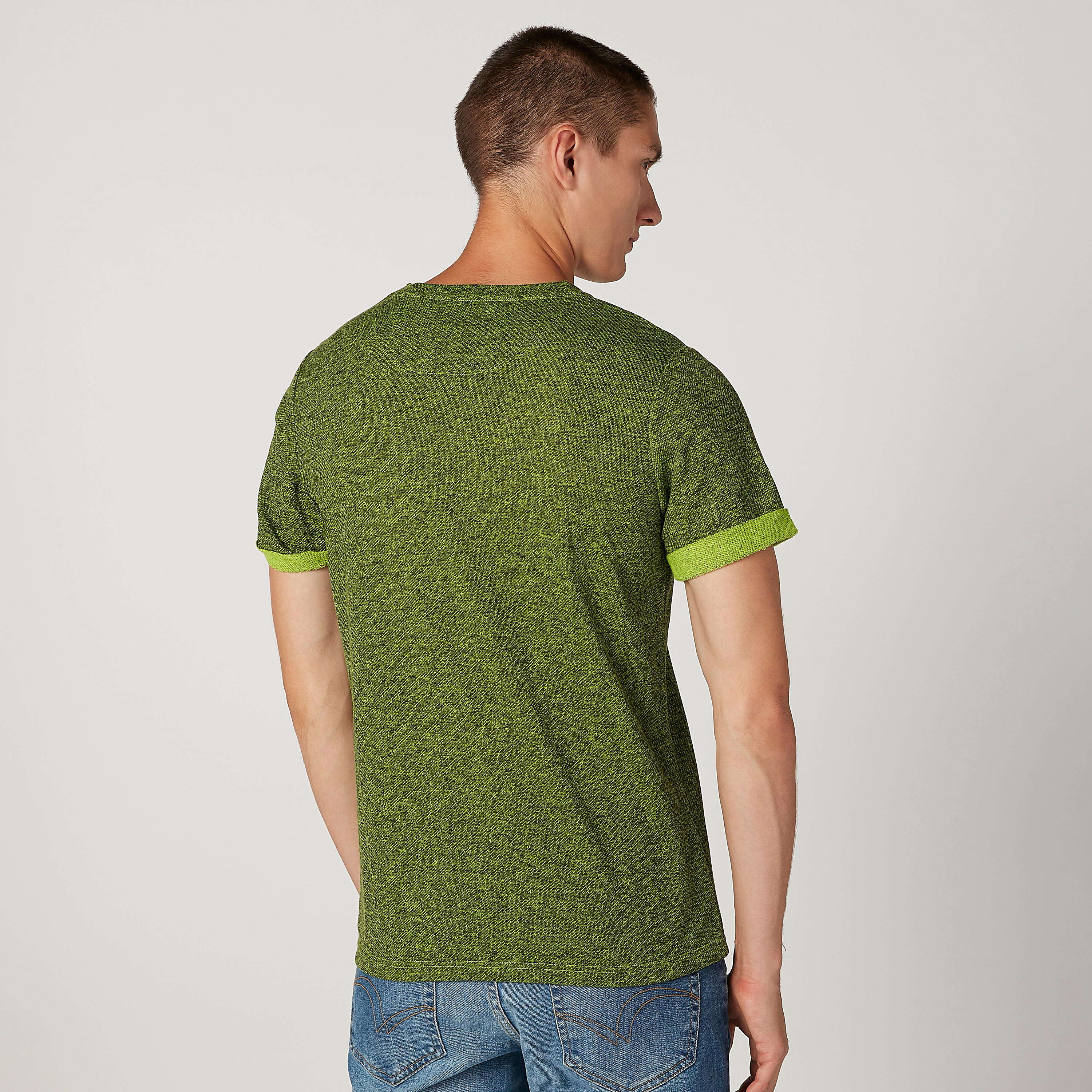 تيشيرت سليم بارز الملمس بياقة مستديرة وأكمام قصيرة من آيكونيك-men-clothing-tshirtsandpolos-tshirts-image-4
