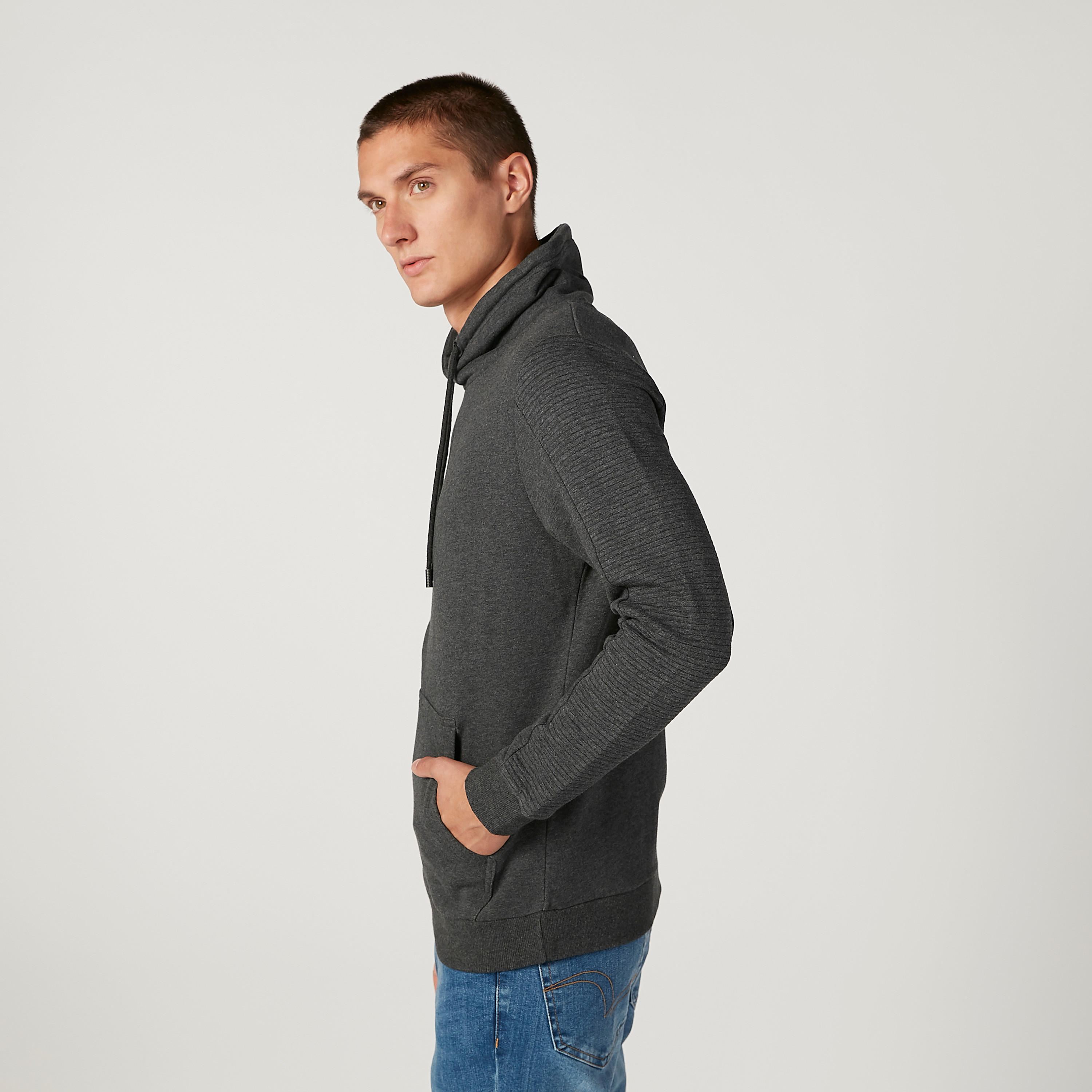 سويت شيرت سليم سادة بقبّعة وأكمام طويلة من آيكونيك-men-winterwear-hoodiesandsweatshirts-image-5