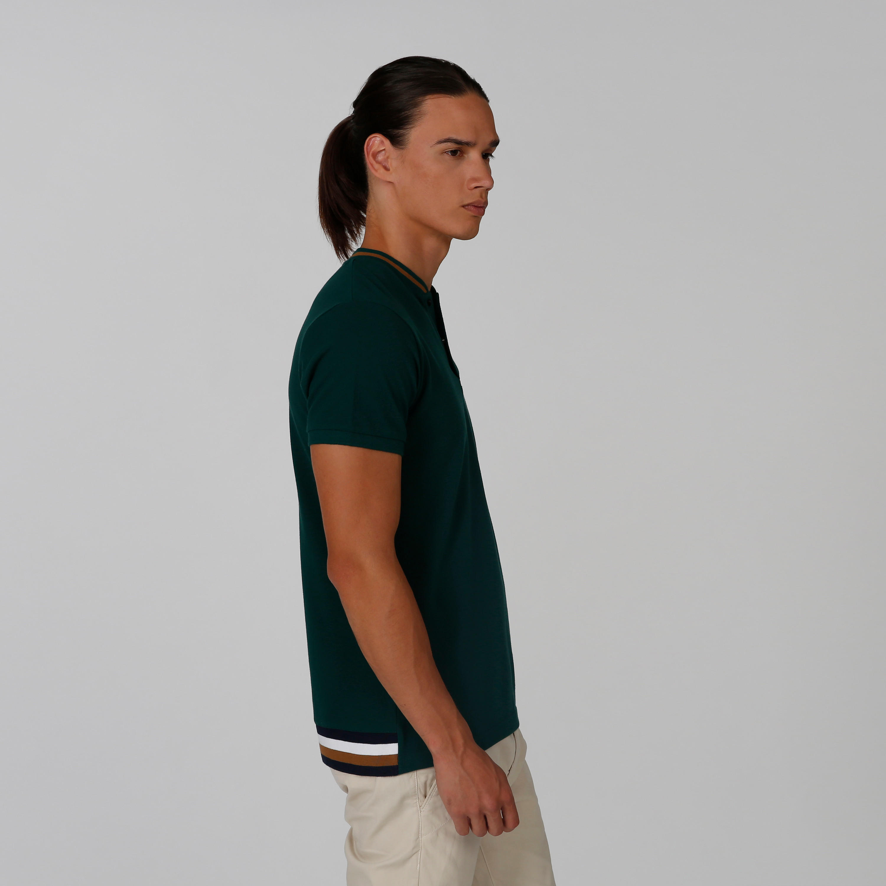 تيشيرت سليم بارز الملمس بياقة هينلي وأكمام قصيرة من آيكونيك-men-clothing-tshirtsandpolos-tshirts-image-4