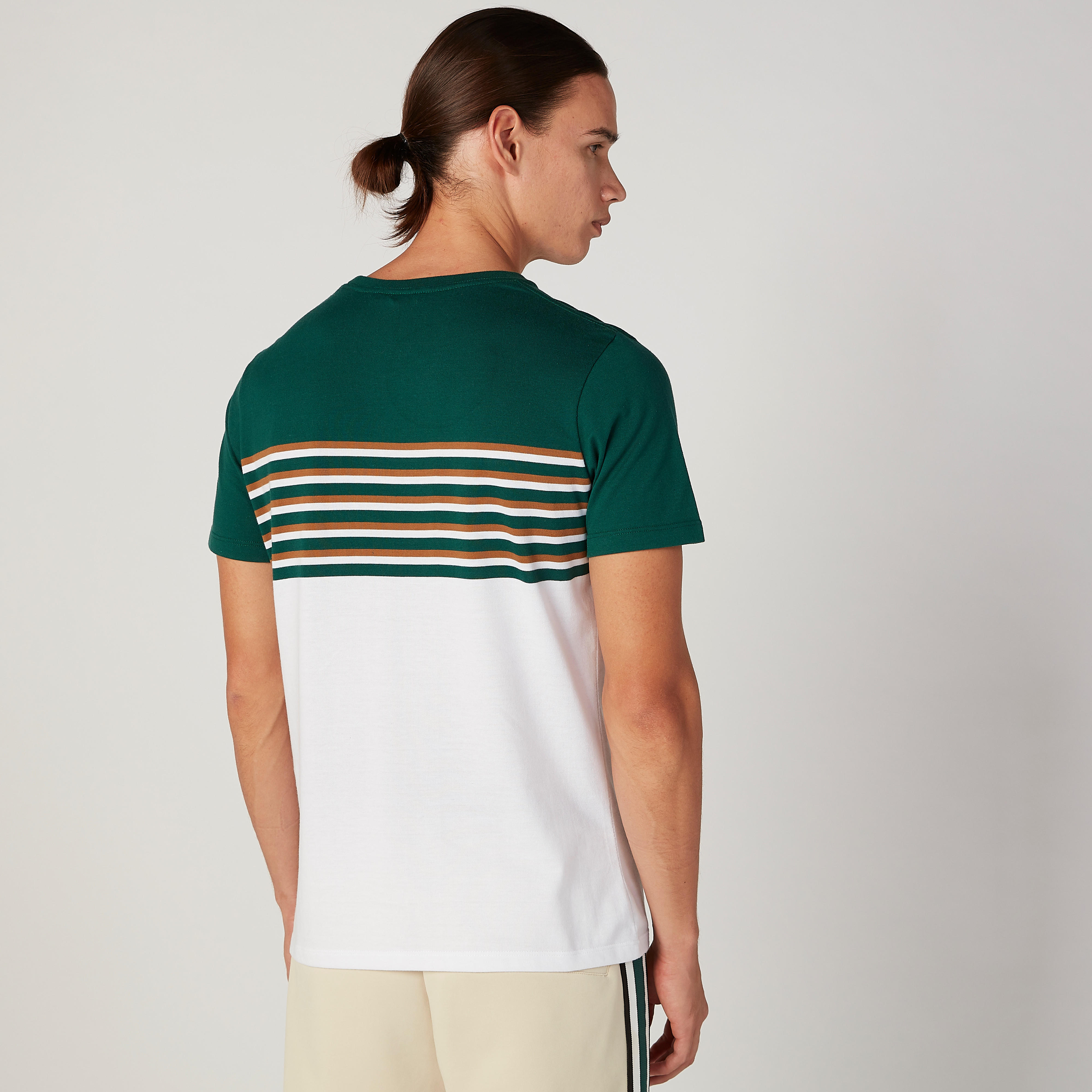 تيشيرت سليم مقلّم بياقة مستديرة وأكمام قصيرة من آيكونيك-men-clothing-tshirtsandpolos-tshirts-image-3