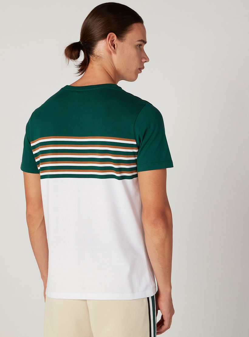 تيشيرت سليم مقلّم بياقة مستديرة وأكمام قصيرة من آيكونيك-men-clothing-tshirtsandpolos-tshirts-image-3