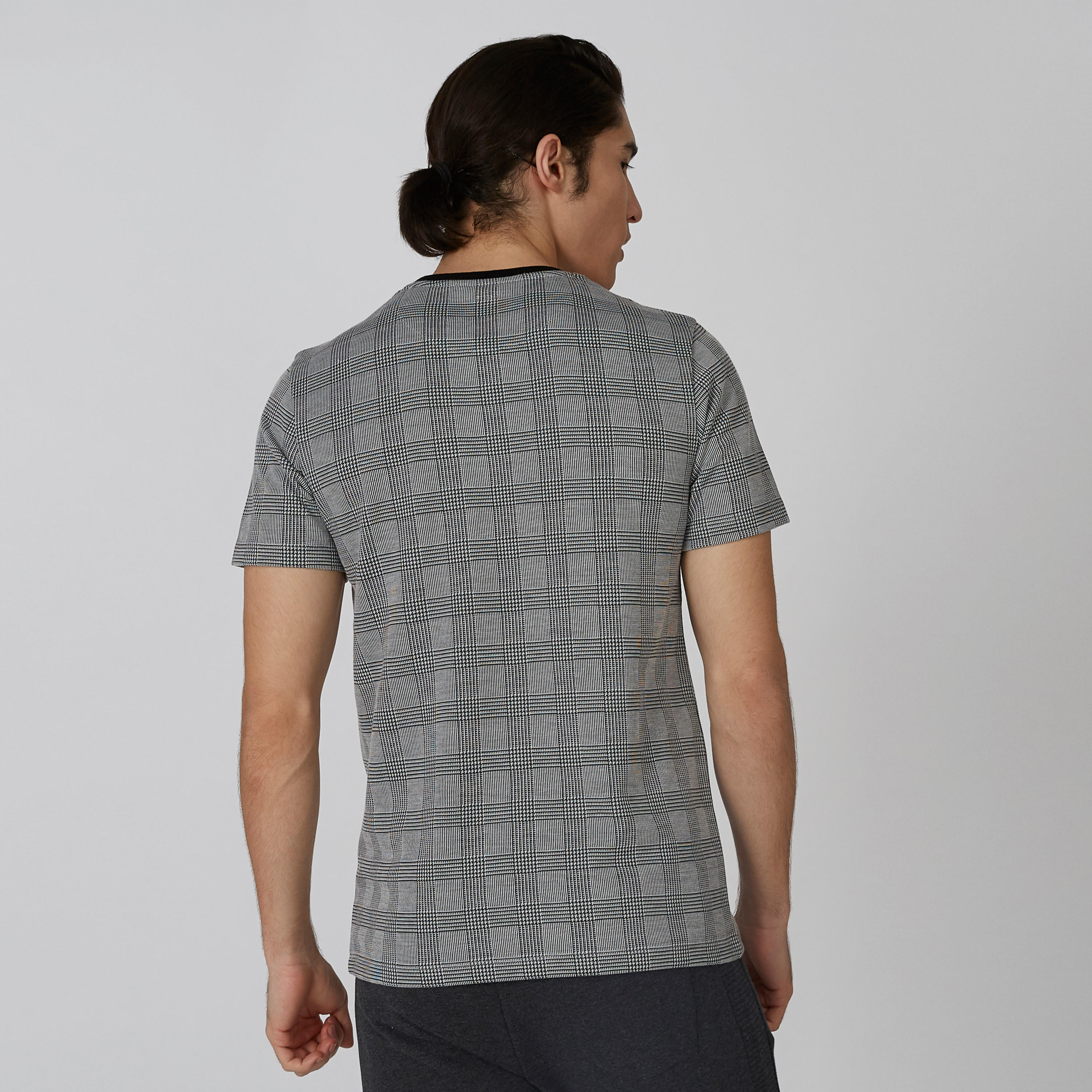 تيشيرت بولو سليم كاروهات بأكمام قصيرة من آيكونيك-men-clothing-tshirtsandpolos-tshirts-image-2