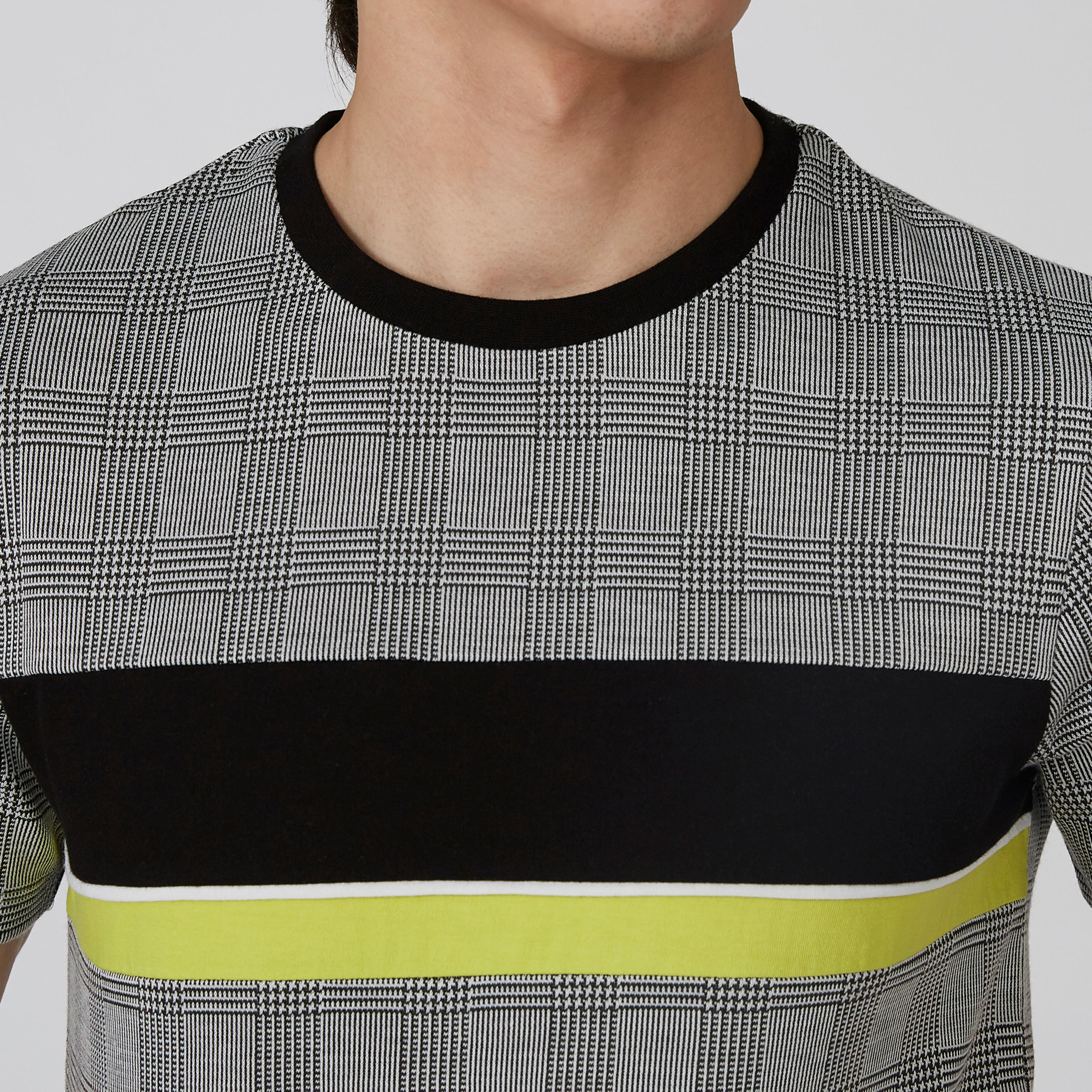 تيشيرت بولو سليم كاروهات بأكمام قصيرة من آيكونيك-men-clothing-tshirtsandpolos-tshirts-image-5