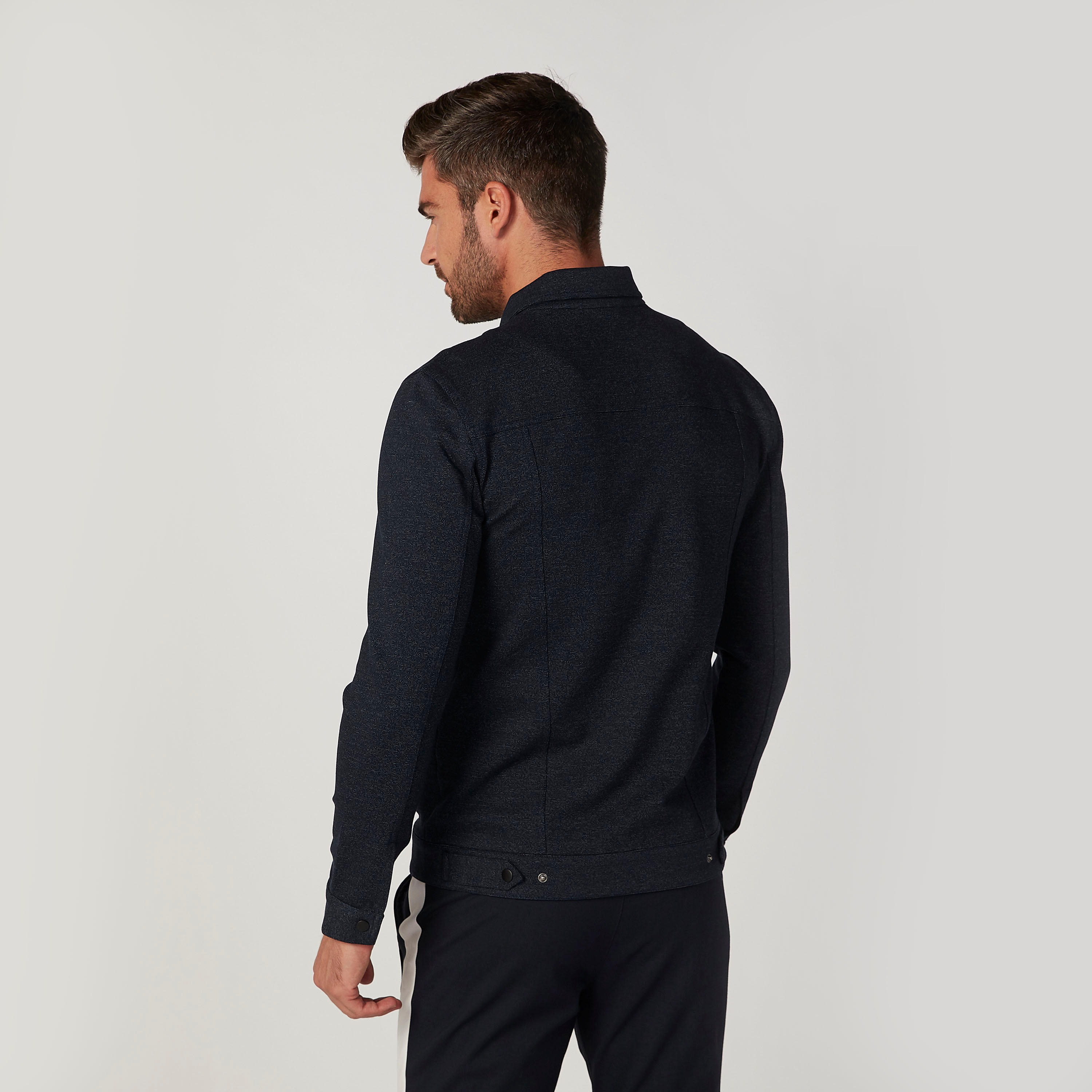 Iconic Textured Trucker Jacket with Long Sleeves and Flap Pockets-men-clothing-jacketsandblazers-jackets-image-4