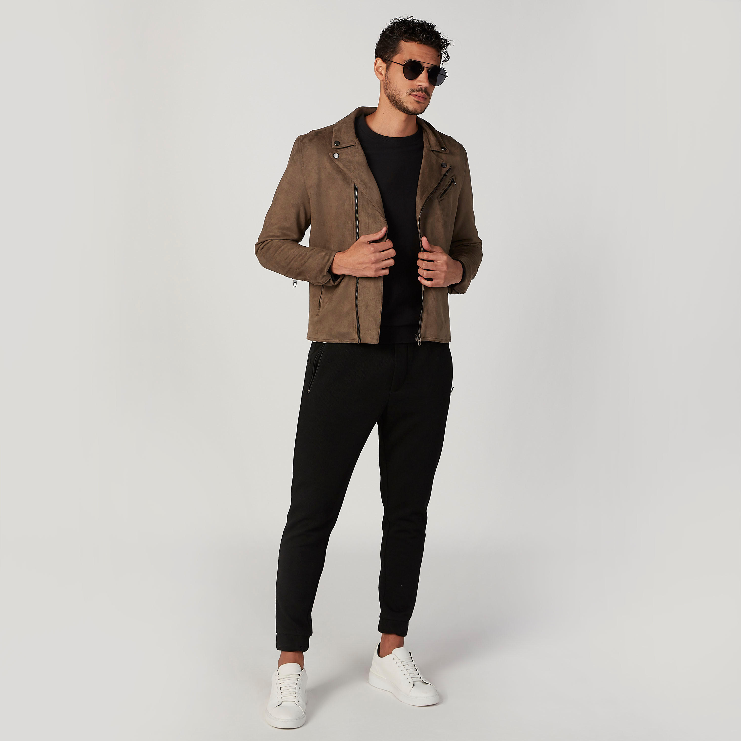 جاكيت بايكر بارز الملمس بأكمام طويلة وجيوب من آيكونيك-men-clothing-jacketsandblazers-jackets-image-2