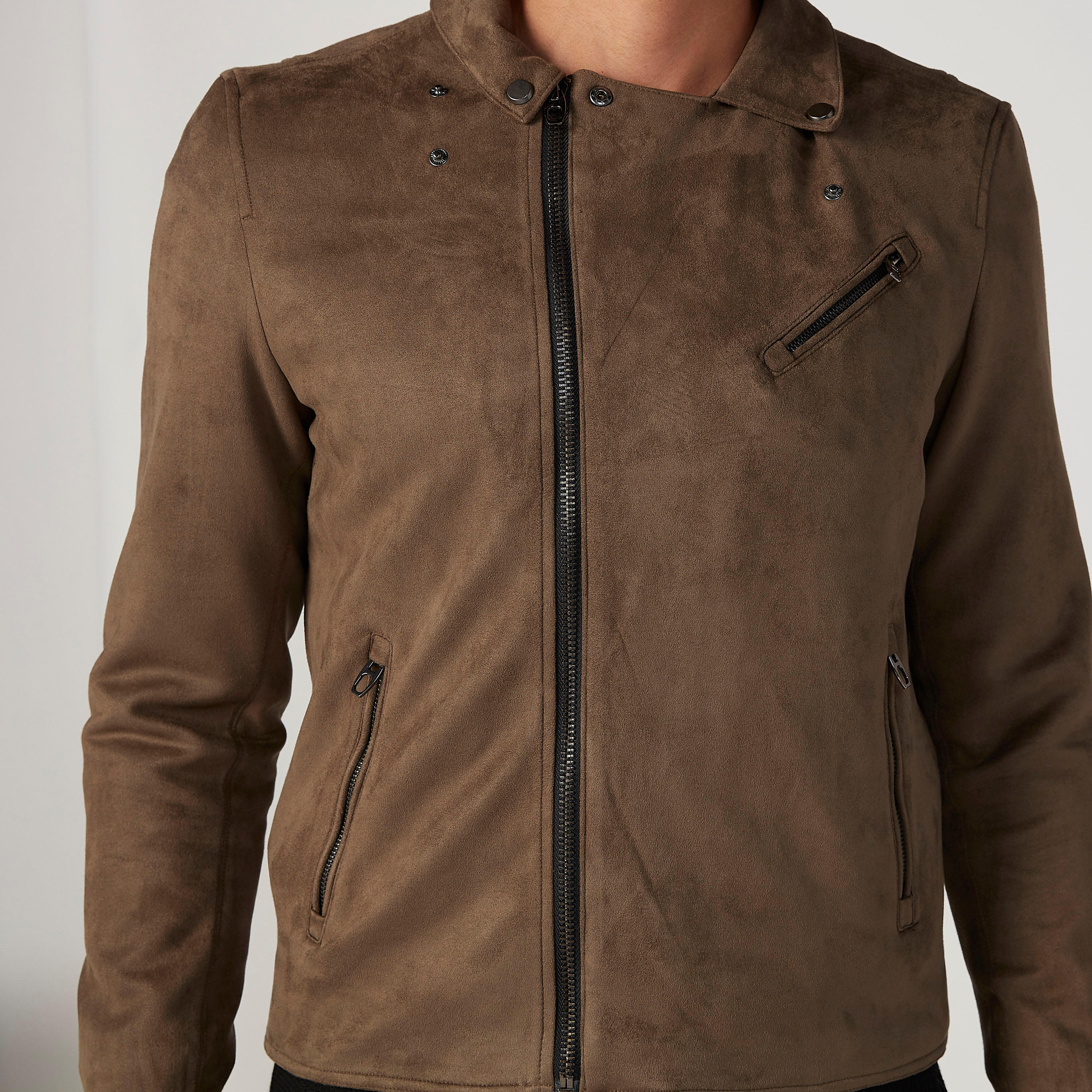 جاكيت بايكر بارز الملمس بأكمام طويلة وجيوب من آيكونيك-men-clothing-jacketsandblazers-jackets-image-3