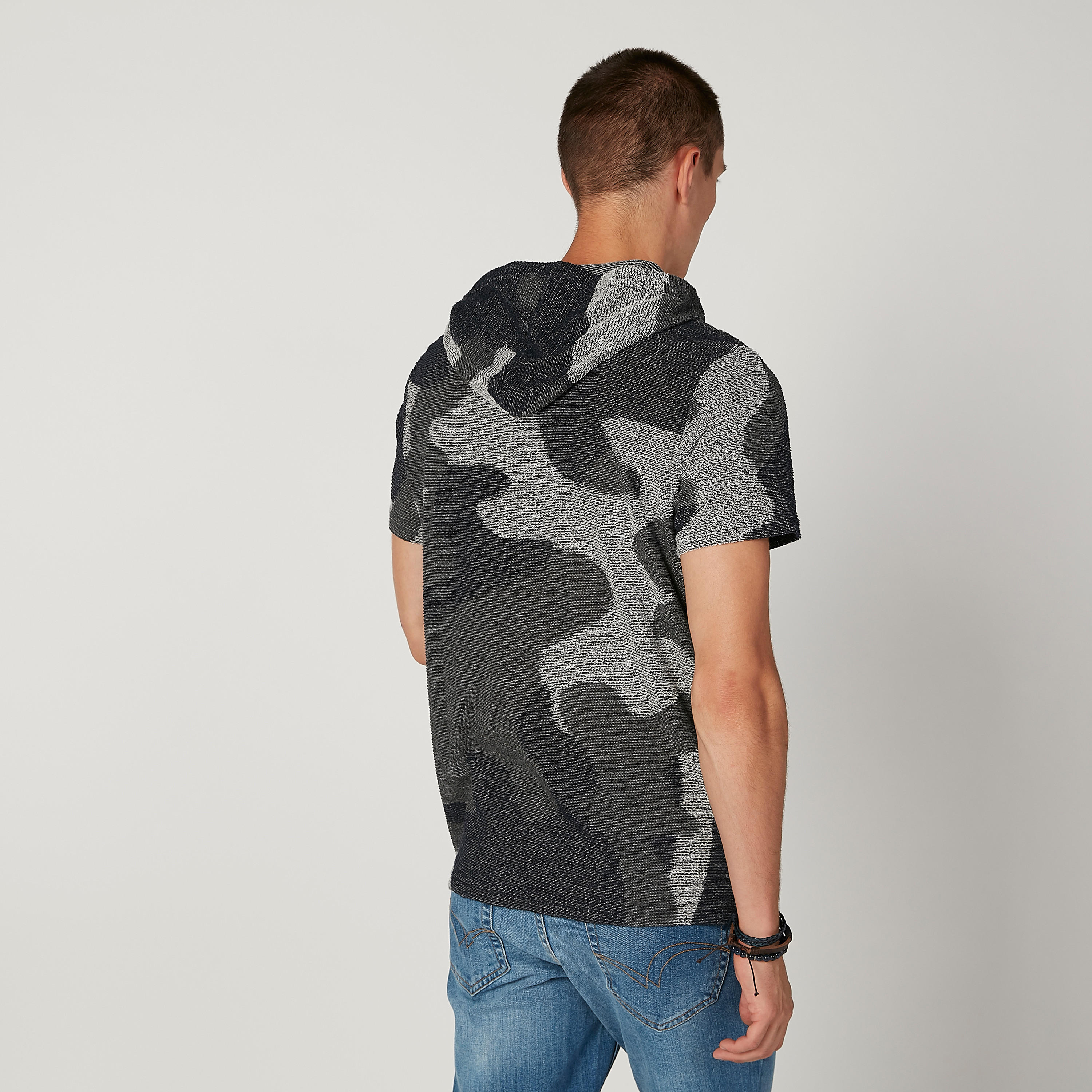 تيشيرت سليم بارز الملمس بقبّعة وأكمام قصيرة من آيكونيك-men-clothing-tshirtsandpolos-tshirts-image-4
