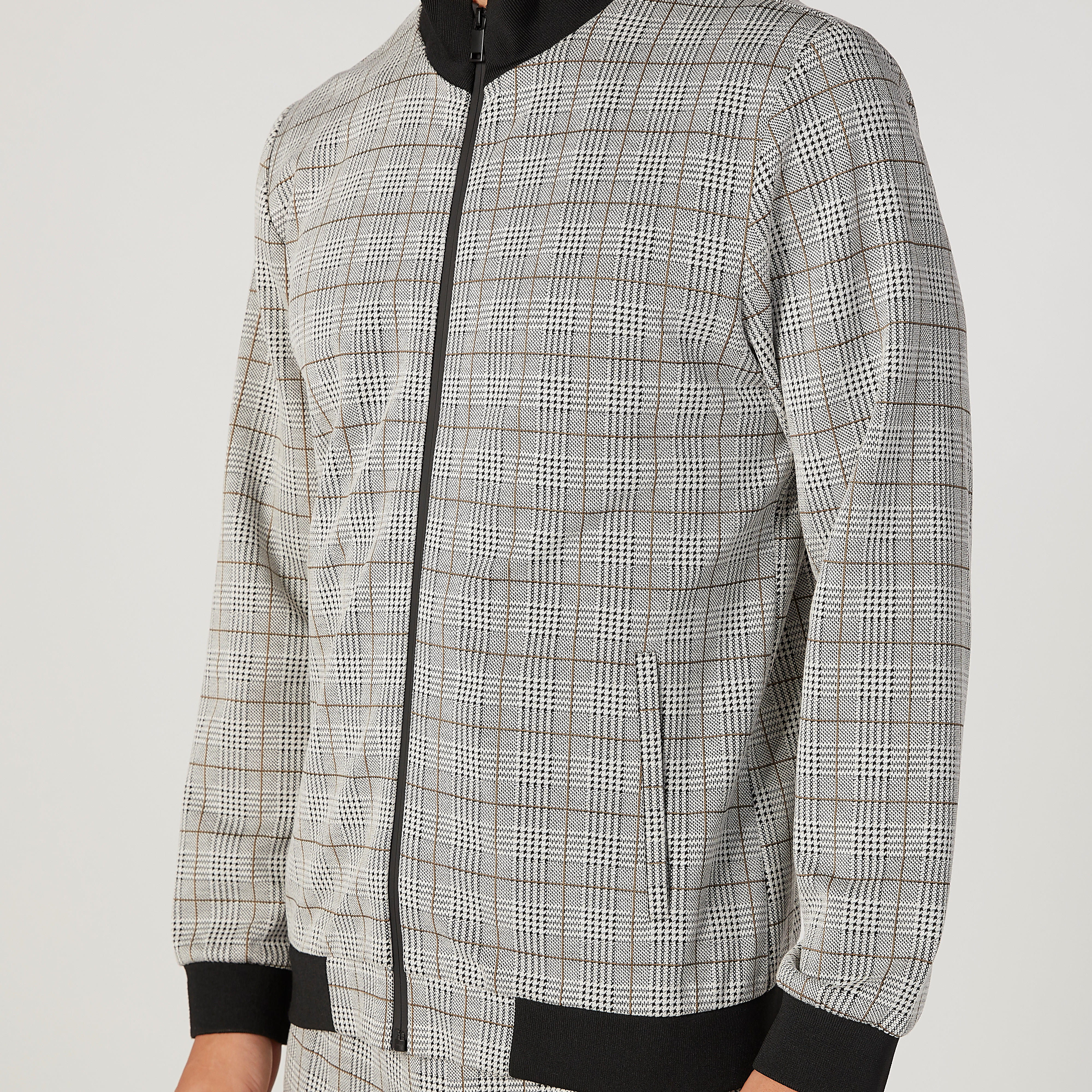 Iconic Slim Fit Chequered Sweatshirt with Long Sleeves-men-winterwear-hoodiesandsweatshirts-image-3