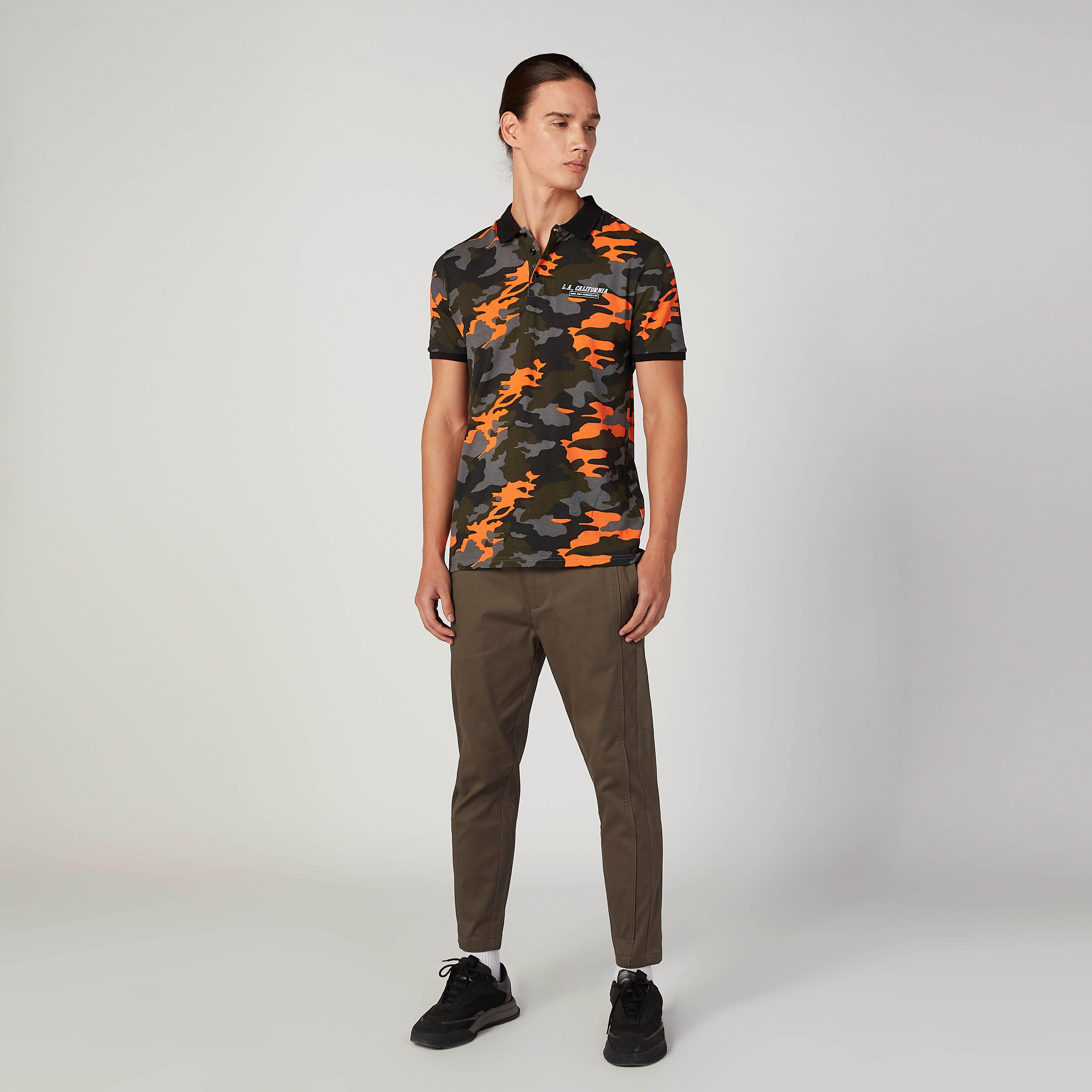 بنطلون سليم سادة بخصر متوسط الارتفاع وجيوب من آيكونيك-men-clothing-bottoms-trousersandchinos-trousers-image-2