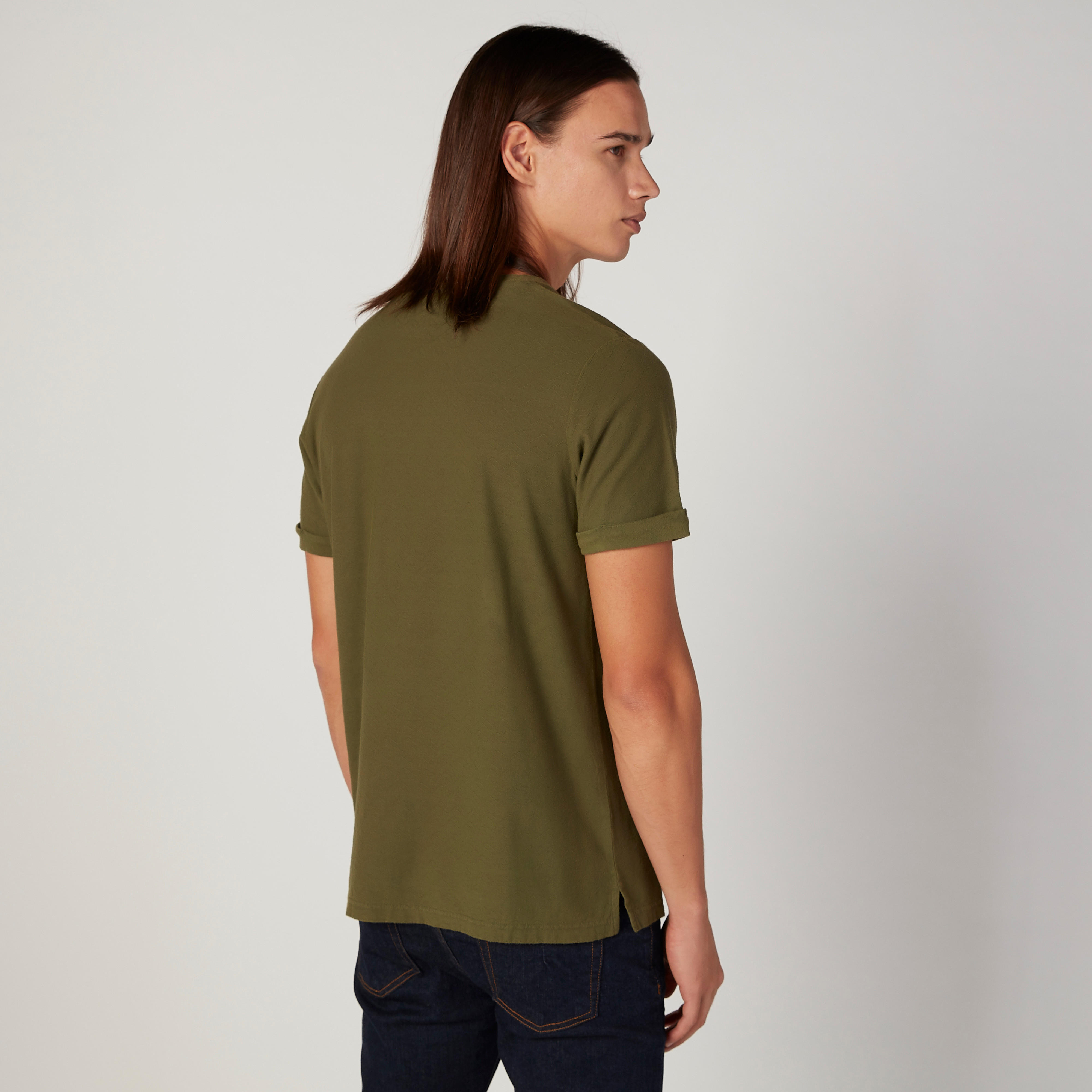 تيشيرت بارز الملمس بياقة مستديرة وأكمام قصيرة من آيكونيك-men-clothing-tshirtsandpolos-tshirts-image-1
