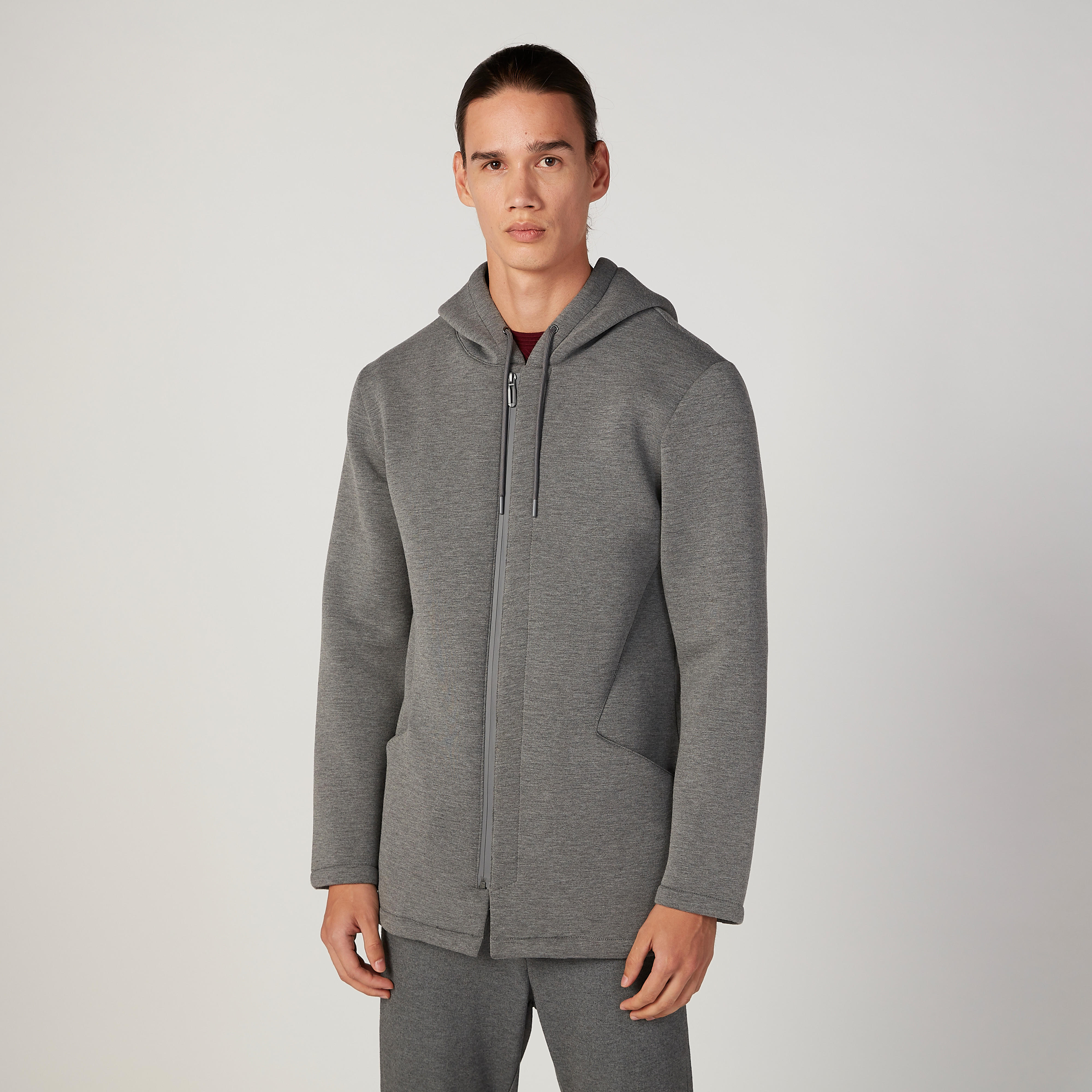 جاكيت بارز الملمس بأكمام طويلة وقبعة من أيكونيك-men-clothing-jacketsandblazers-jackets-image-1