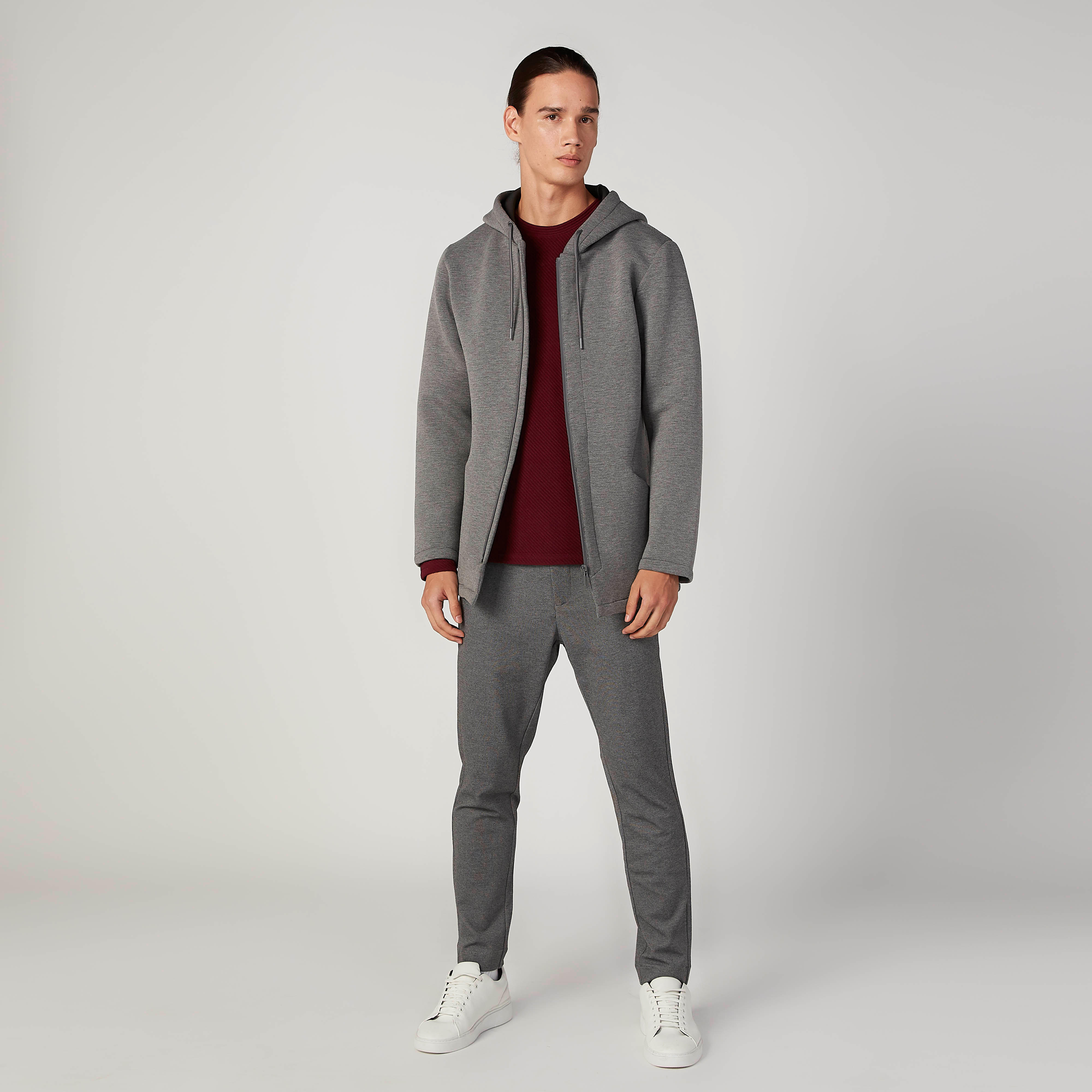 جاكيت بارز الملمس بأكمام طويلة وقبعة من أيكونيك-men-clothing-jacketsandblazers-jackets-image-2