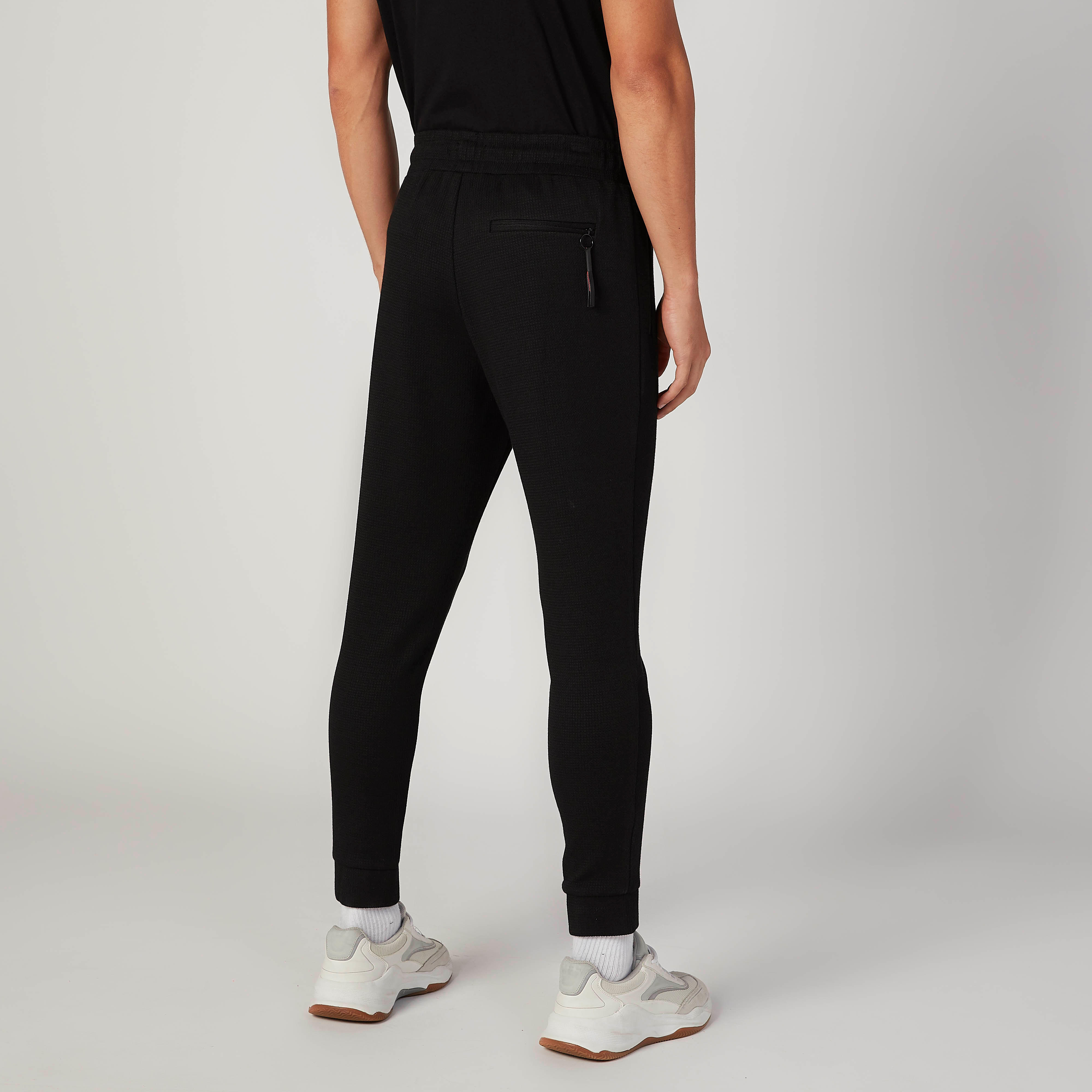 بنطال رياضي سادة برباط إغلاق وخصر متوسط الارتفاع من آيكونيك-men-clothing-bottoms-joggers-image-4
